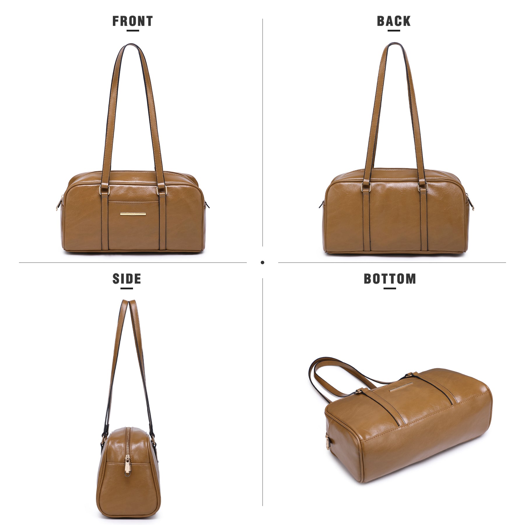Faux Suede Shoulder Purses Retro Hobo Handbag Boston Style Bag East West Satchel for Women