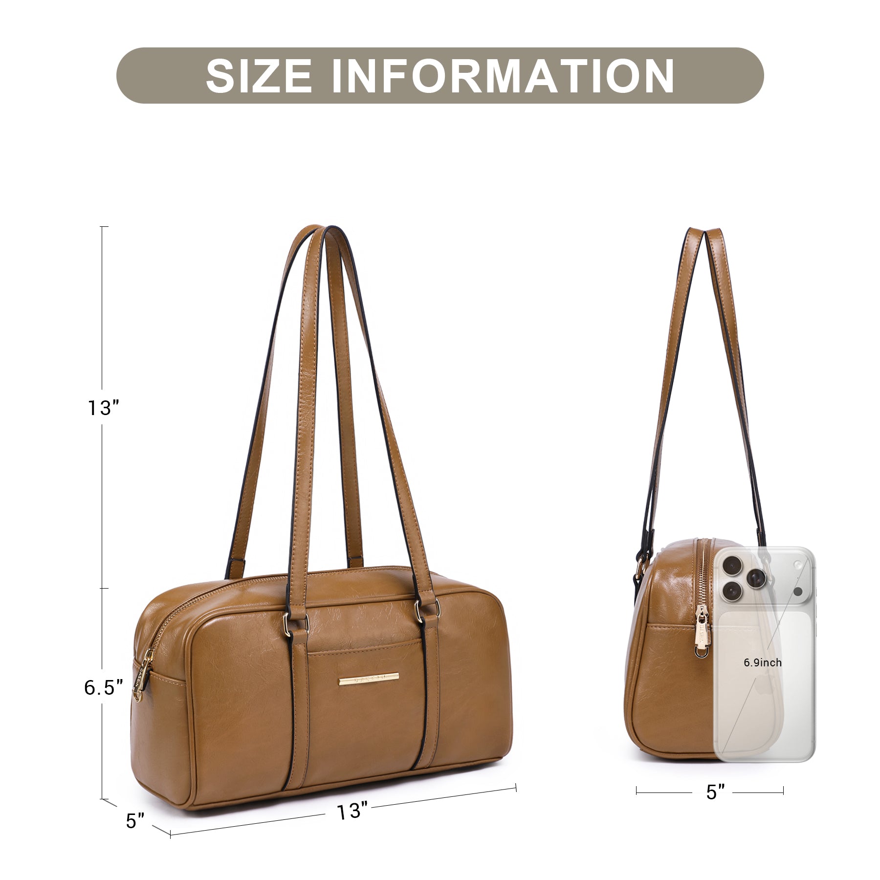 Faux Suede Shoulder Purses Retro Hobo Handbag Boston Style Bag East West Satchel for Women