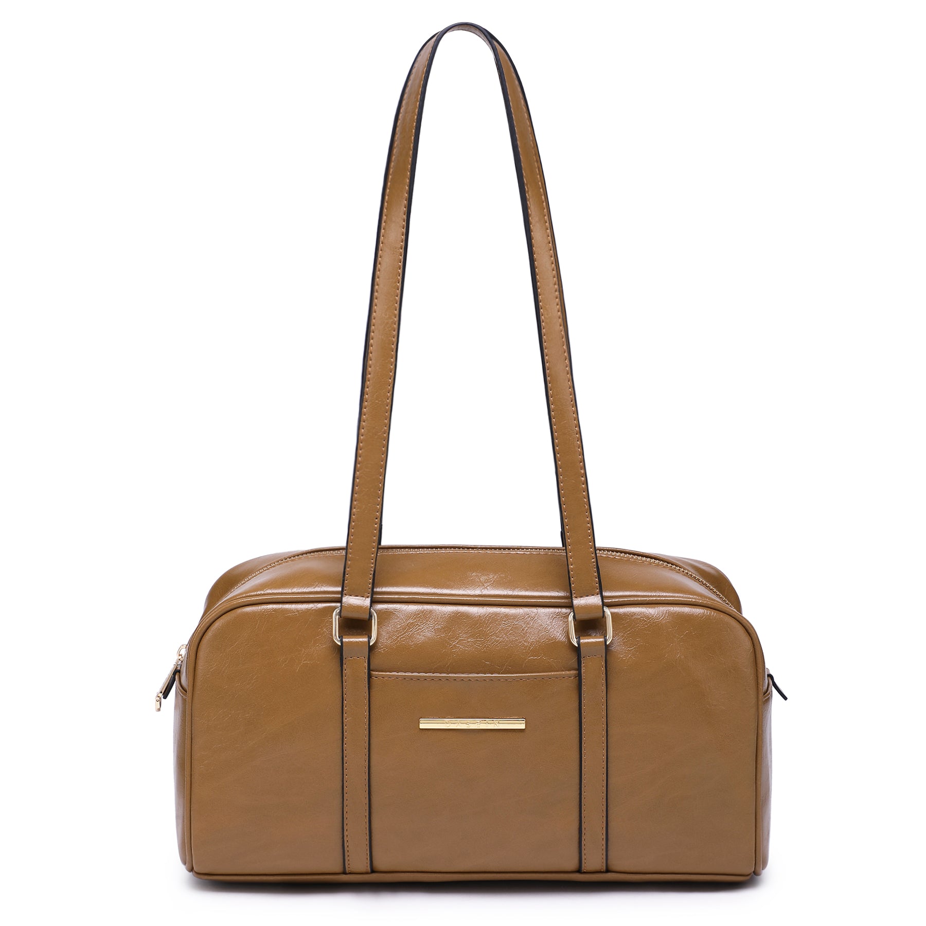 Faux Suede Shoulder Purses Retro Hobo Handbag Boston Style Bag East West Satchel for Women