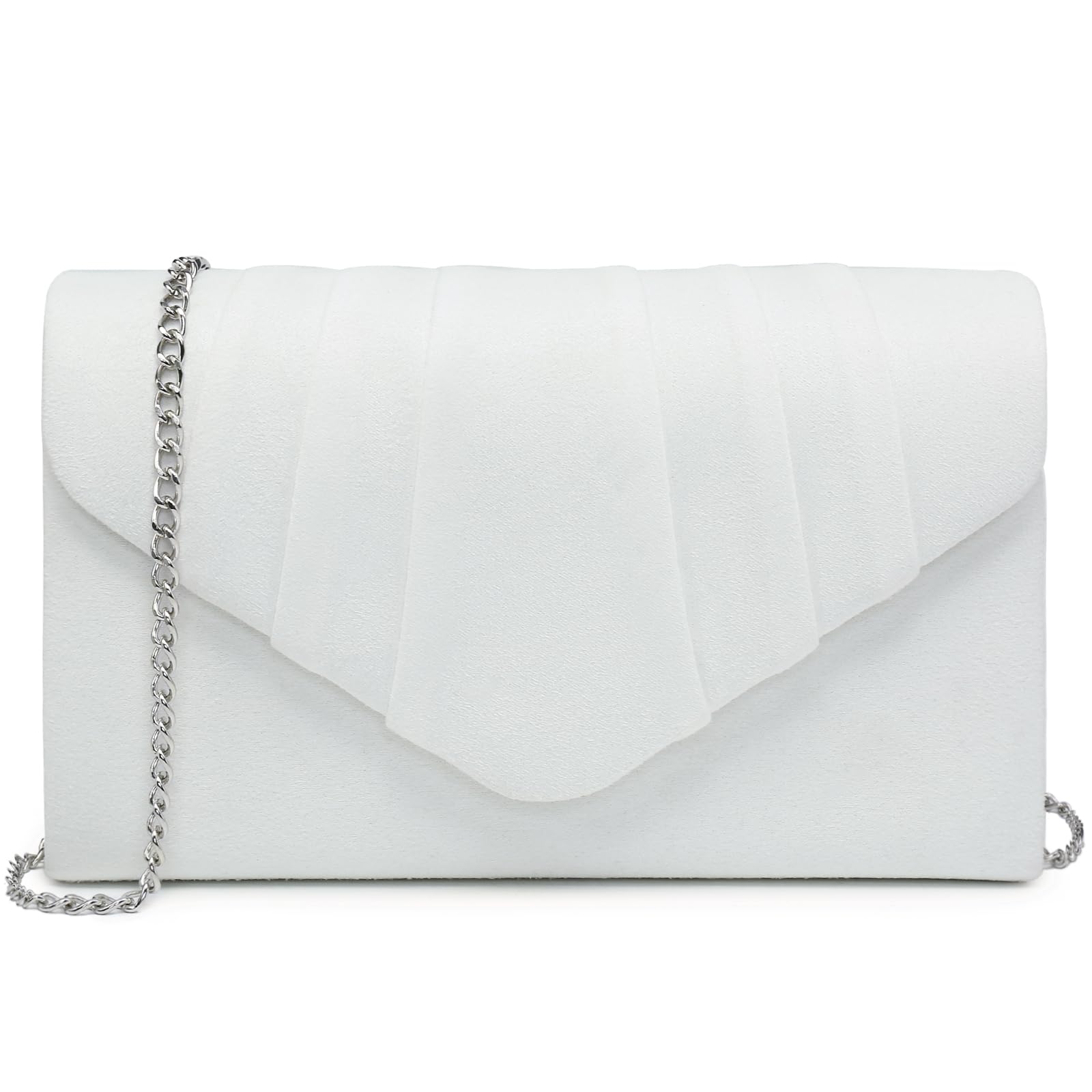 Women's Evening Bag Pleated Envelope Clutch Handbag Wedding Party Bridal Purse