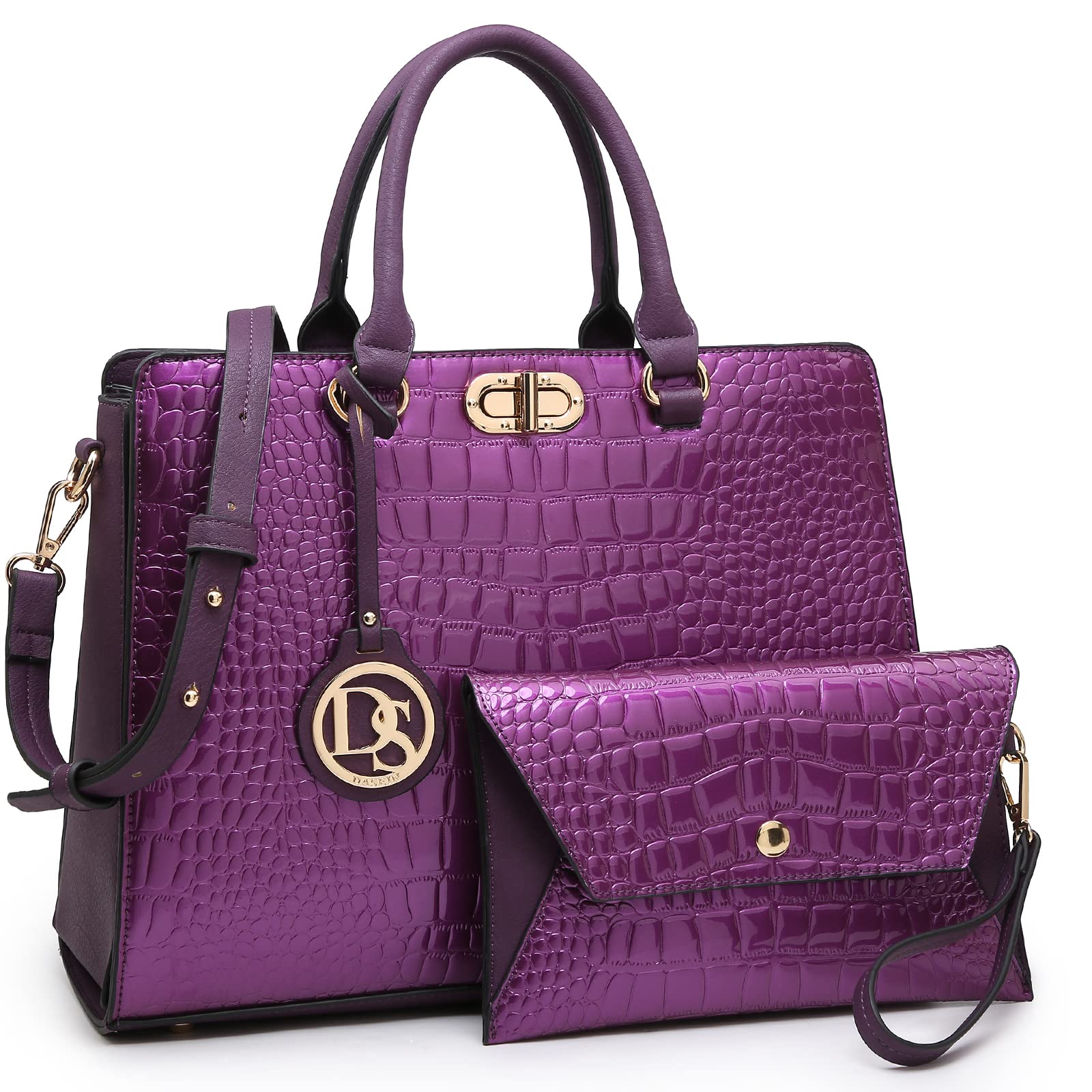 Women Handbags Purses Ladies Work Purse Satchel Tote Top Handle Shoulder Bags with Matching Clutch