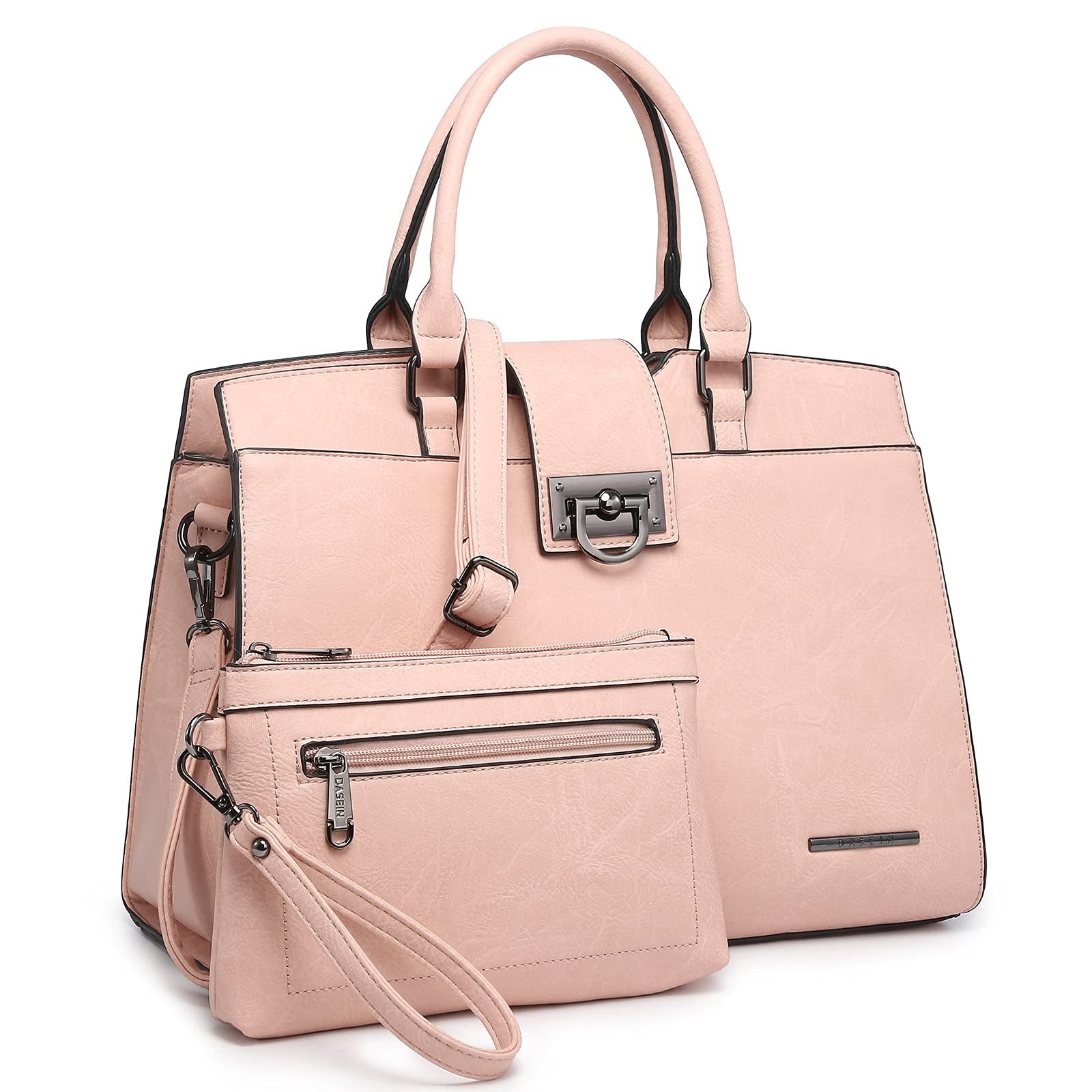 Handbags for Women Purses Monogram Satchel Purse Large Tote Ladies Handbag Shoulder Bags Top Handle Work Bag 2pcs Set
