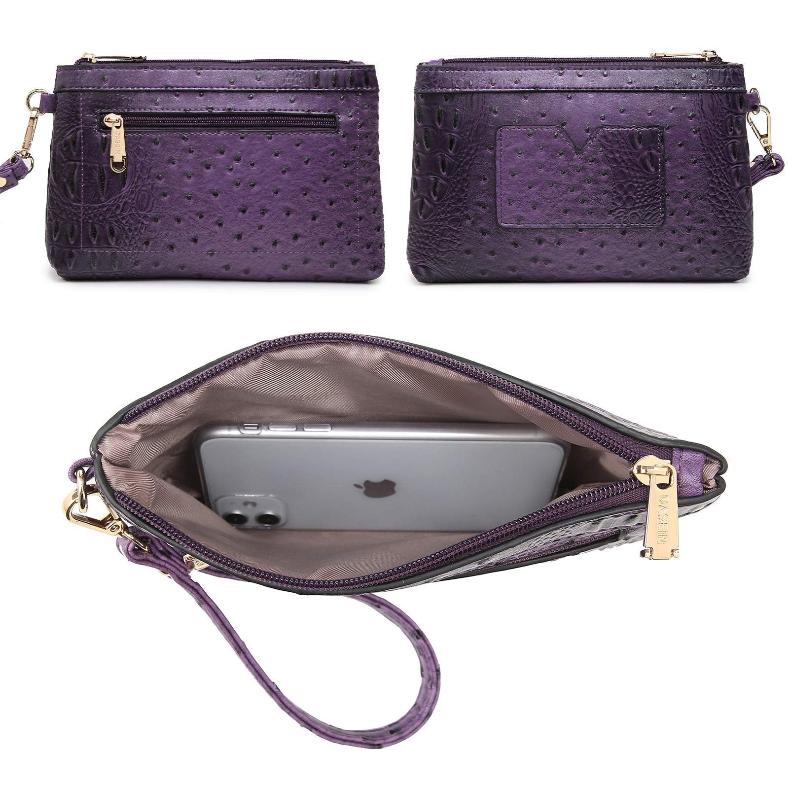 Women Satchel Purse Handbag Shoulder Bag Work Tote Bag with Matching Clutch