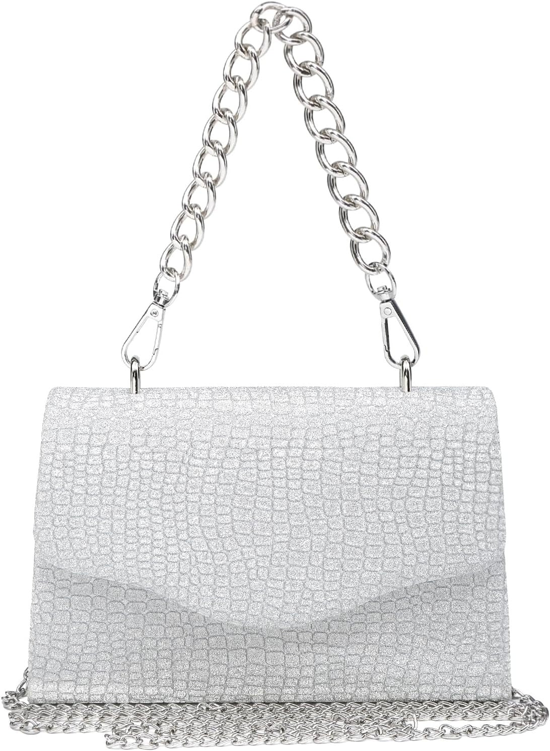 Women Sparkling Glitter Evening Handbag Top Handle Clutch Purse for Wedding Party Prom Cocktail Bridal