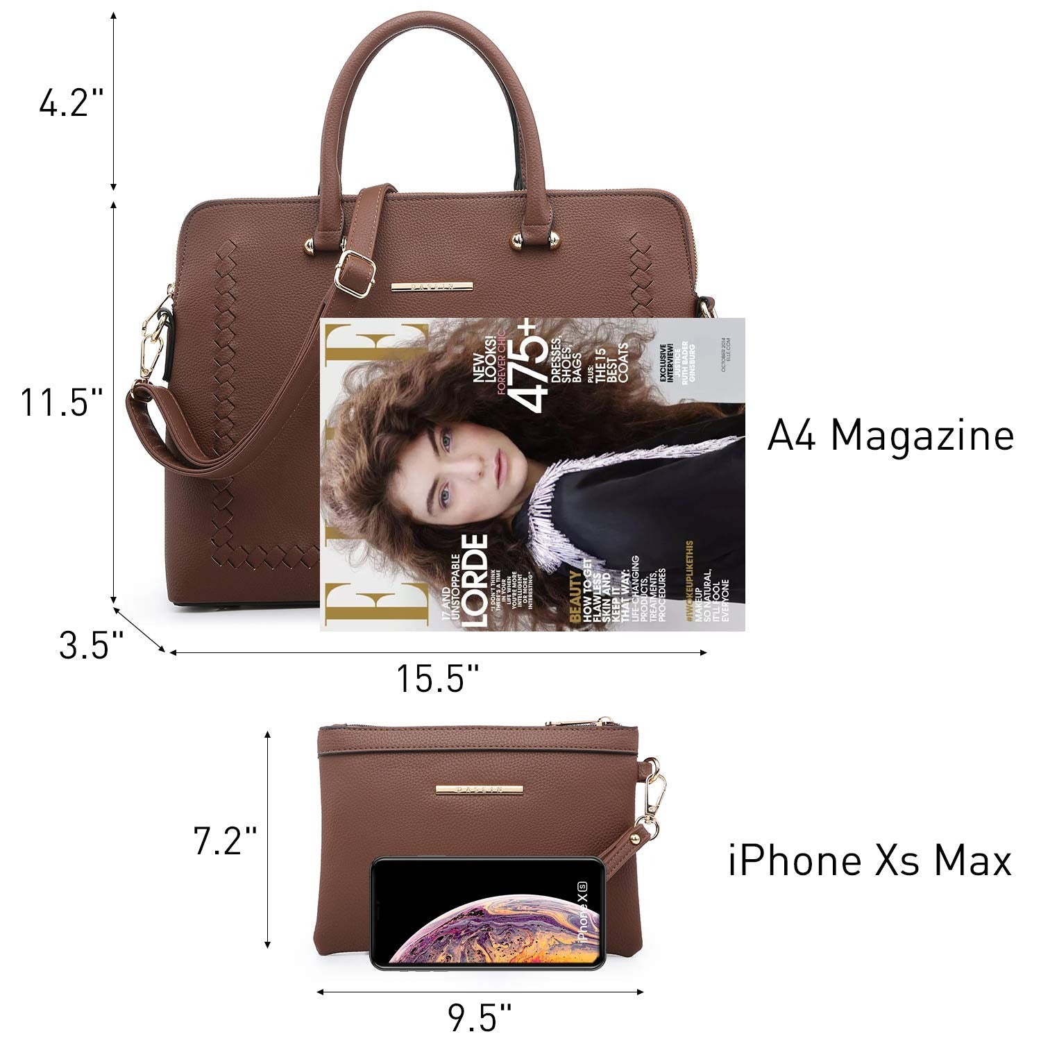 Laptop Bag for Women 14 Inch Computer Shoulder Bag Large Capacity Messenger Bag Business Office Professional Work Tote