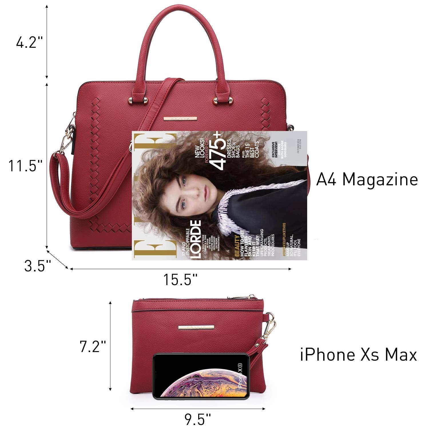 Laptop Bag for Women 14 Inch Computer Shoulder Bag Large Capacity Messenger Bag Business Office Professional Work Tote