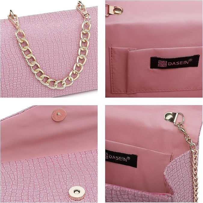 Women Sparkling Glitter Evening Handbag Top Handle Clutch Purse for Wedding Party Prom Cocktail Bridal