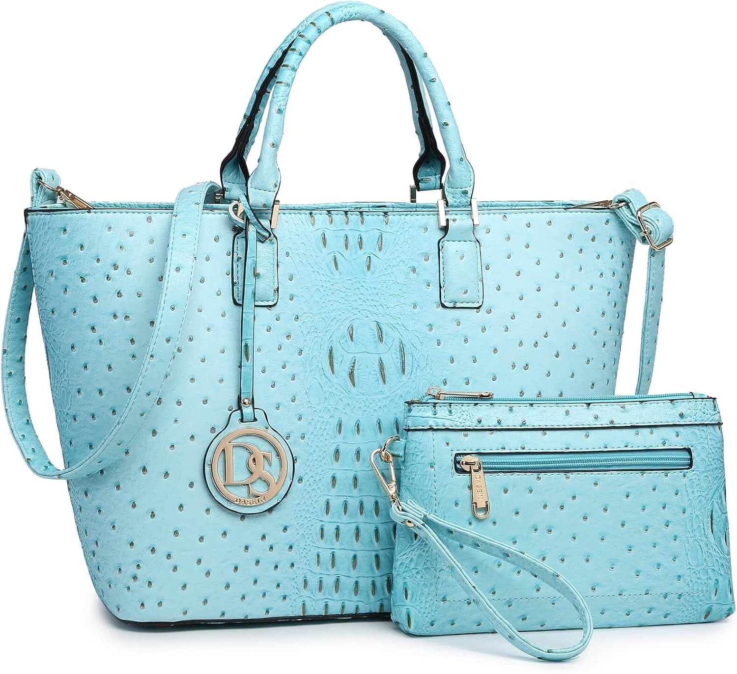 Women Satchel Purse Handbag Shoulder Bag Work Tote Bag with Matching Clutch