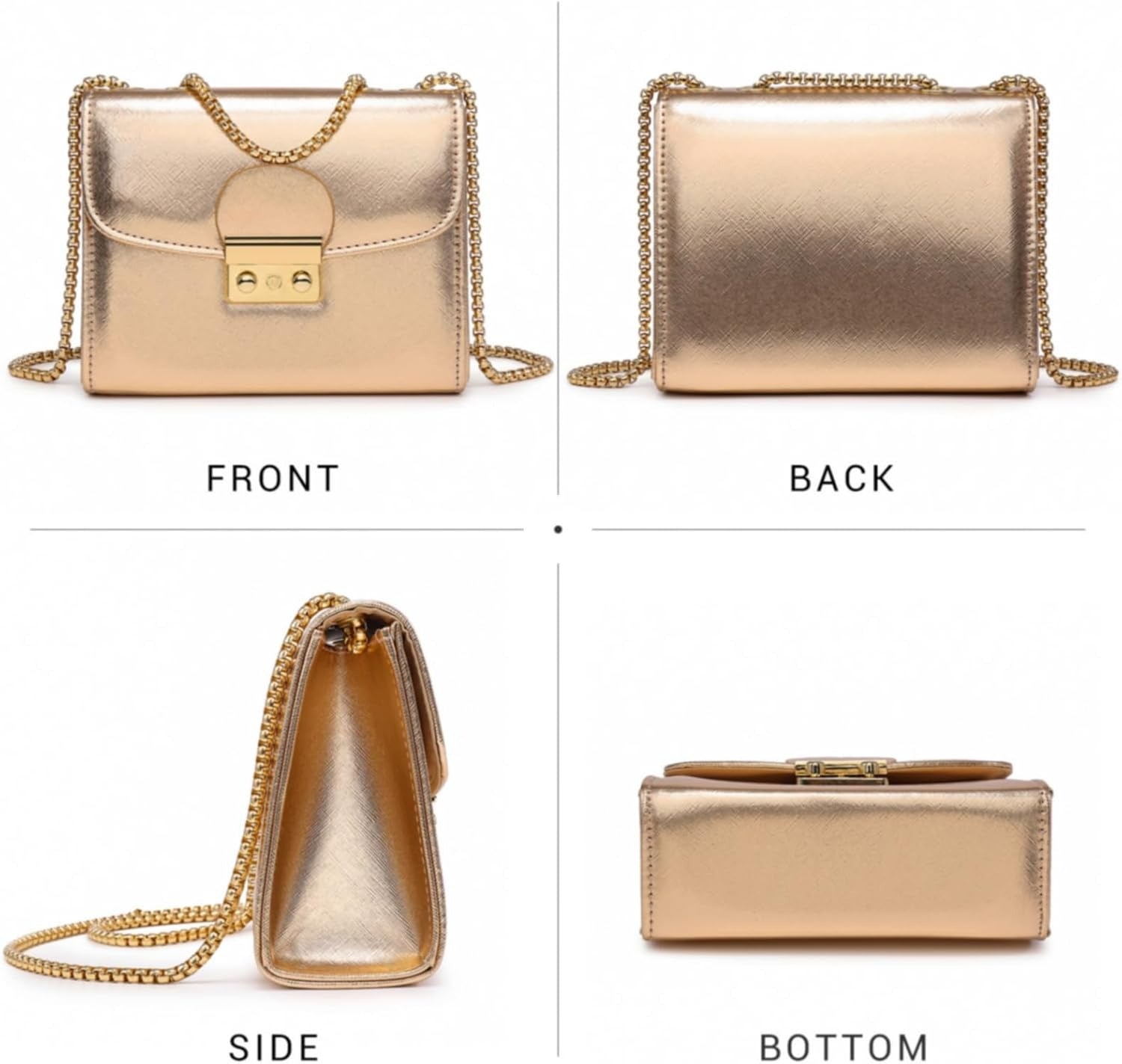 Women Small Crossbody Bag Designer Evening Bag Clutch Purse Handbag for Wedding/Prom/Party with Double Chain Strap | Small, Designer