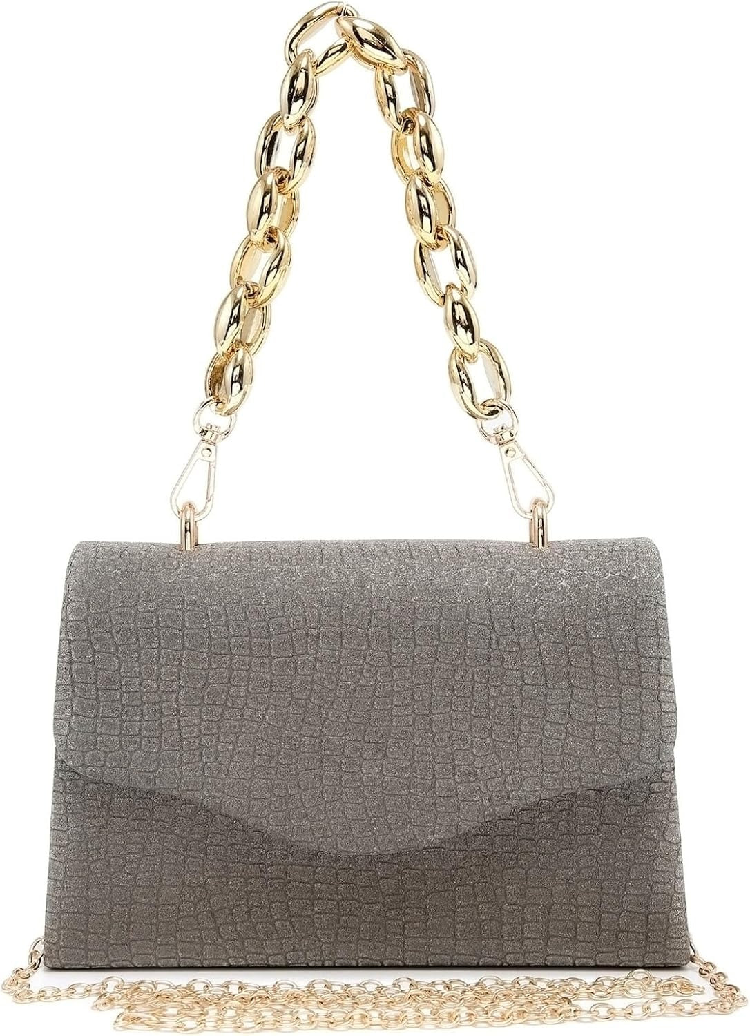 Women Sparkling Glitter Evening Handbag Top Handle Clutch Purse for Wedding Party Prom Cocktail Bridal