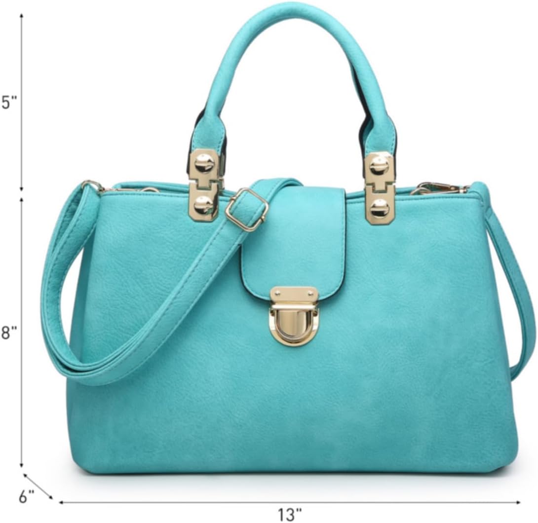 Women Satchel Handbags Top Handle Purse Medium Tote Bag Vegan Leather Shoulder Bag