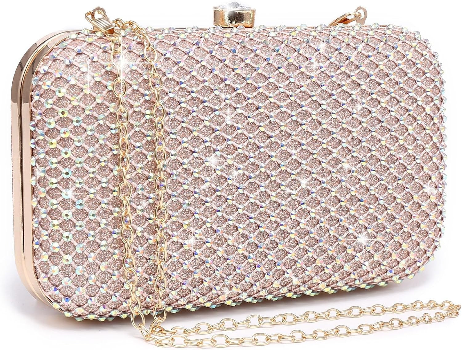 Womens Rhinestone Clutch Purse Sparkling Evening Bag with Crystal Clasp for Formal Prom Party Wedding