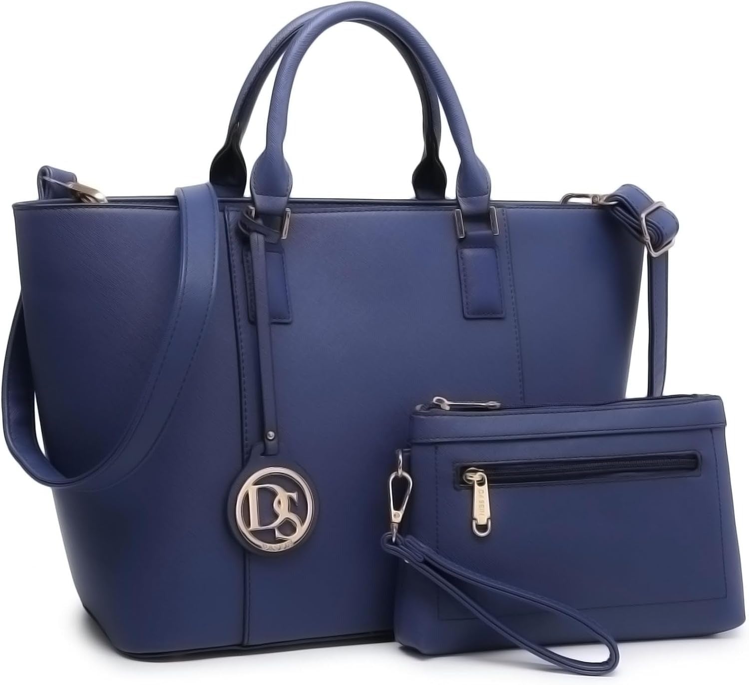 Women Satchel Purse Handbag Shoulder Bag Work Tote Bag with Matching Clutch