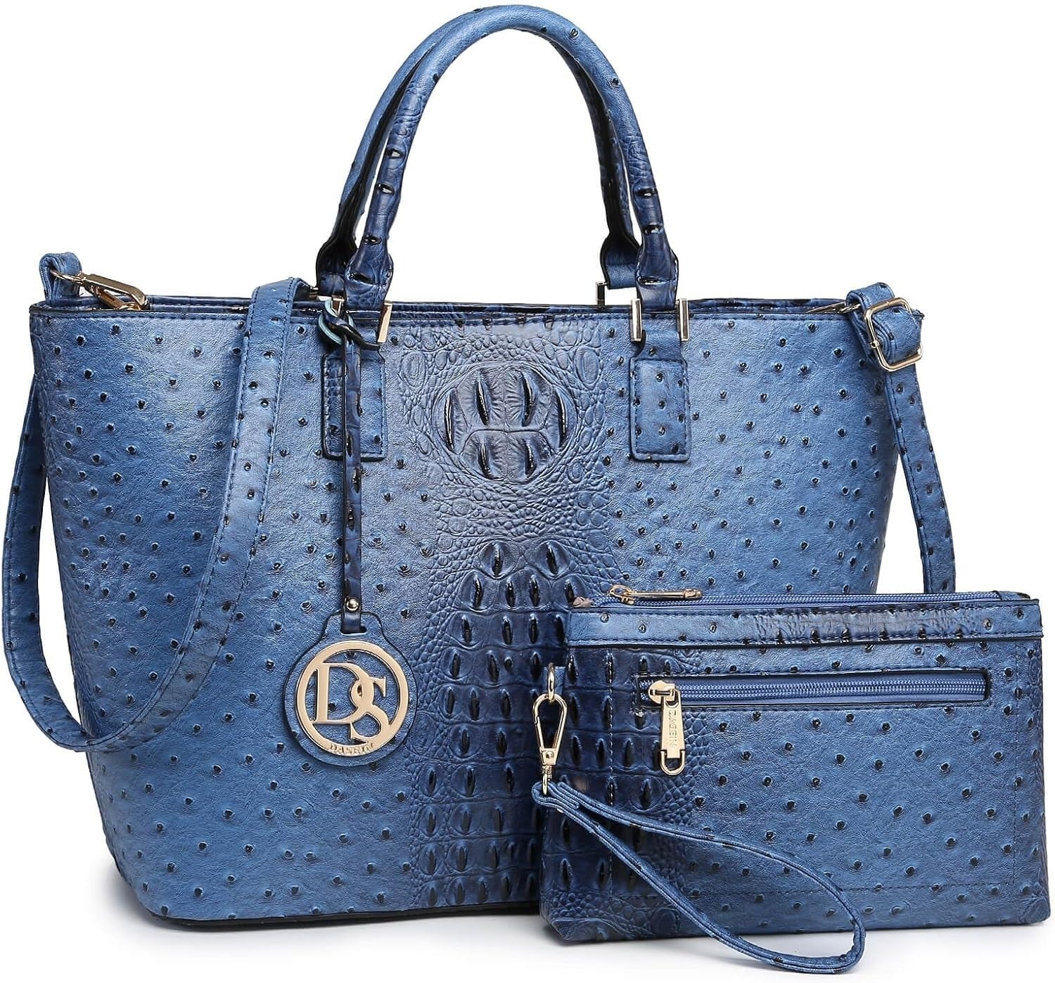 Women Satchel Purse Handbag Shoulder Bag Work Tote Bag with Matching Clutch