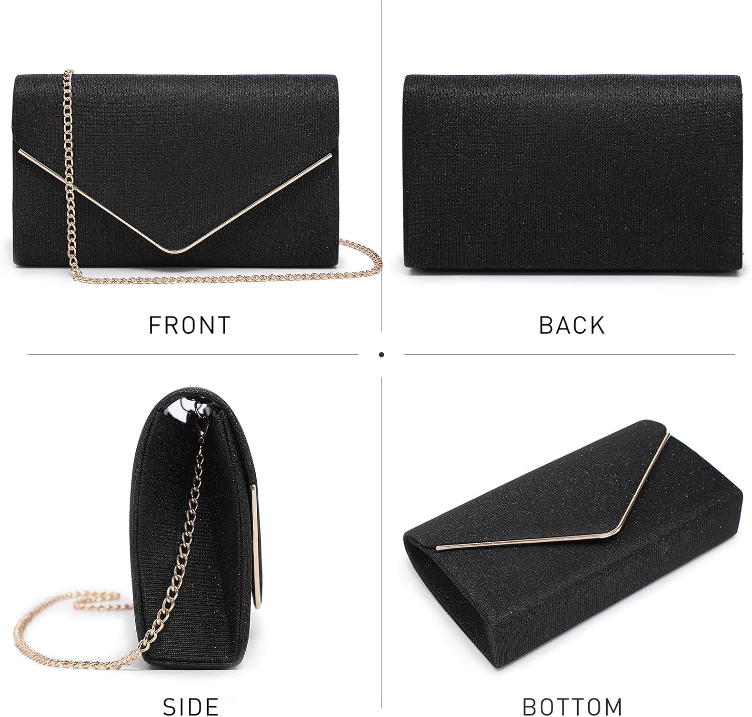 Women Glistening Clutches Handbags Evening Bags Wedding Purses Cocktail Prom Party Clutches