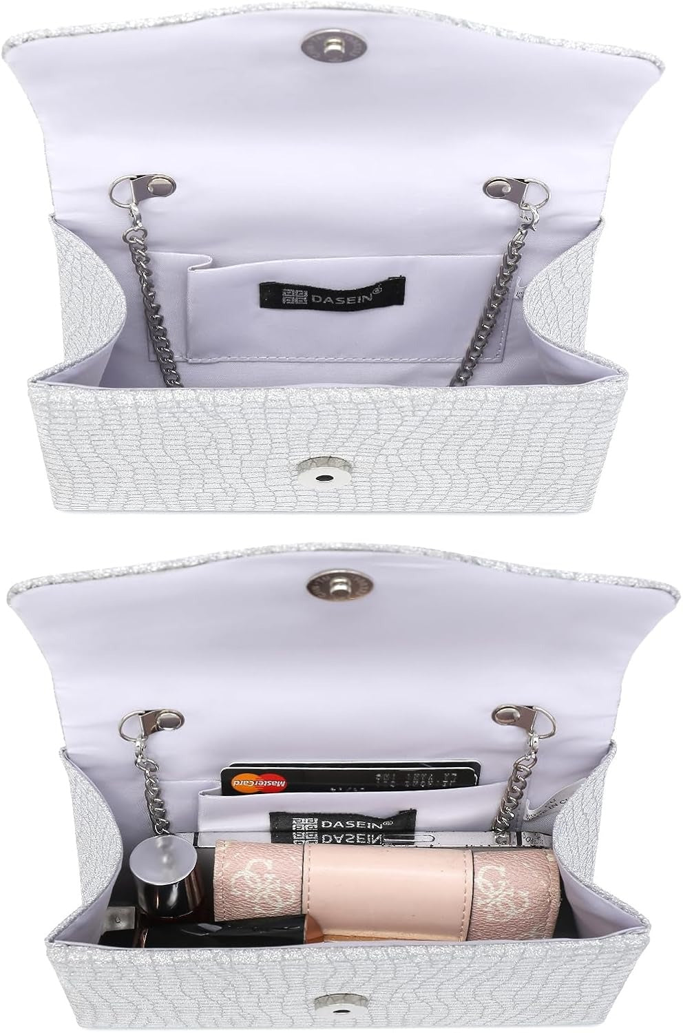 Women Sparkling Glitter Evening Handbag Top Handle Clutch Purse for Wedding Party Prom Cocktail Bridal