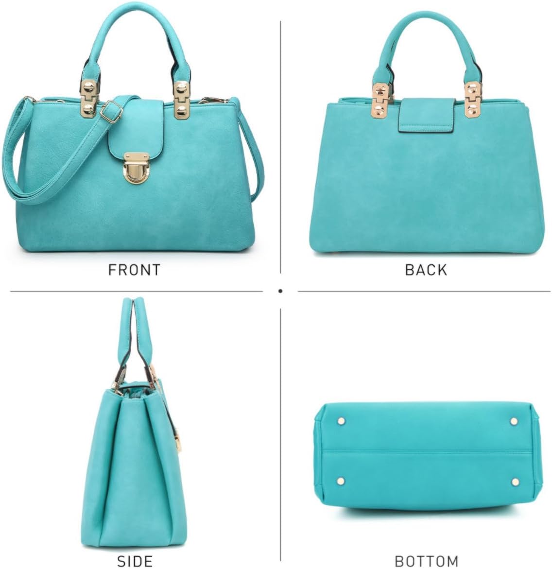 Women Satchel Handbags Top Handle Purse Medium Tote Bag Vegan Leather Shoulder Bag