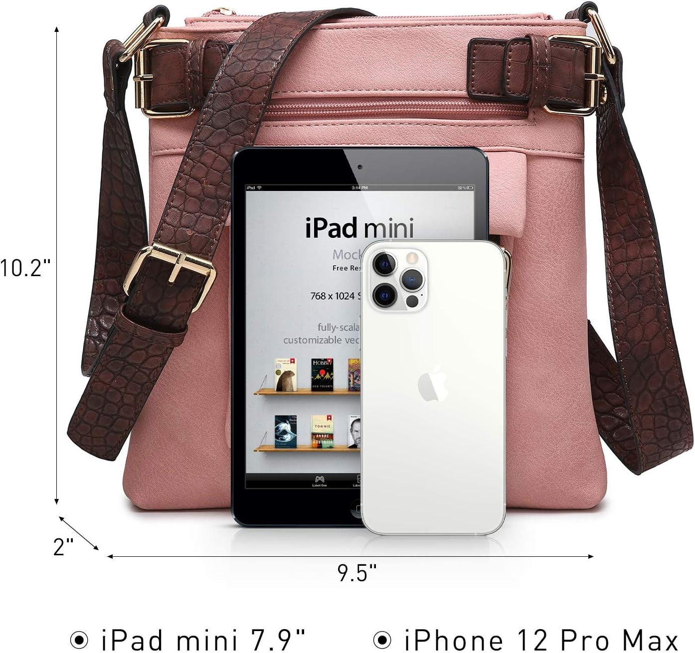 Women Lightweight Crossbody Bags Soft Vegan Leather Messenger Bag Shoulder Bag Travel Purse