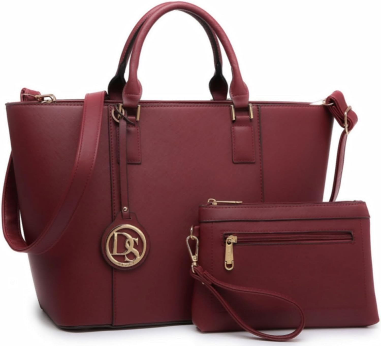 Women Satchel Purse Handbag Shoulder Bag Work Tote Bag with Matching Clutch