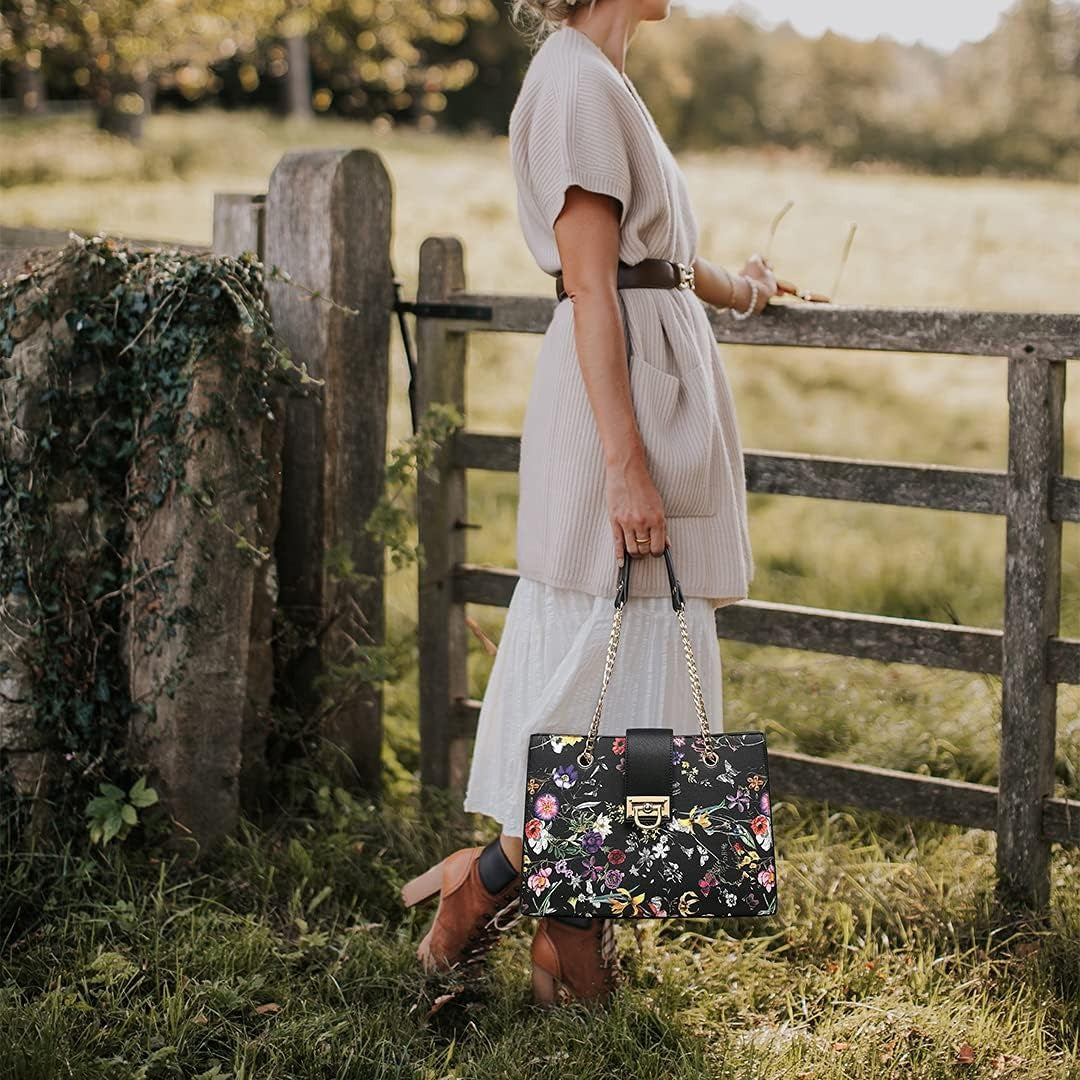 Leather Handbag Tote Hobo Bag for Women Shoulder Purse Top Handle Satchel Bag with Matching Clutch