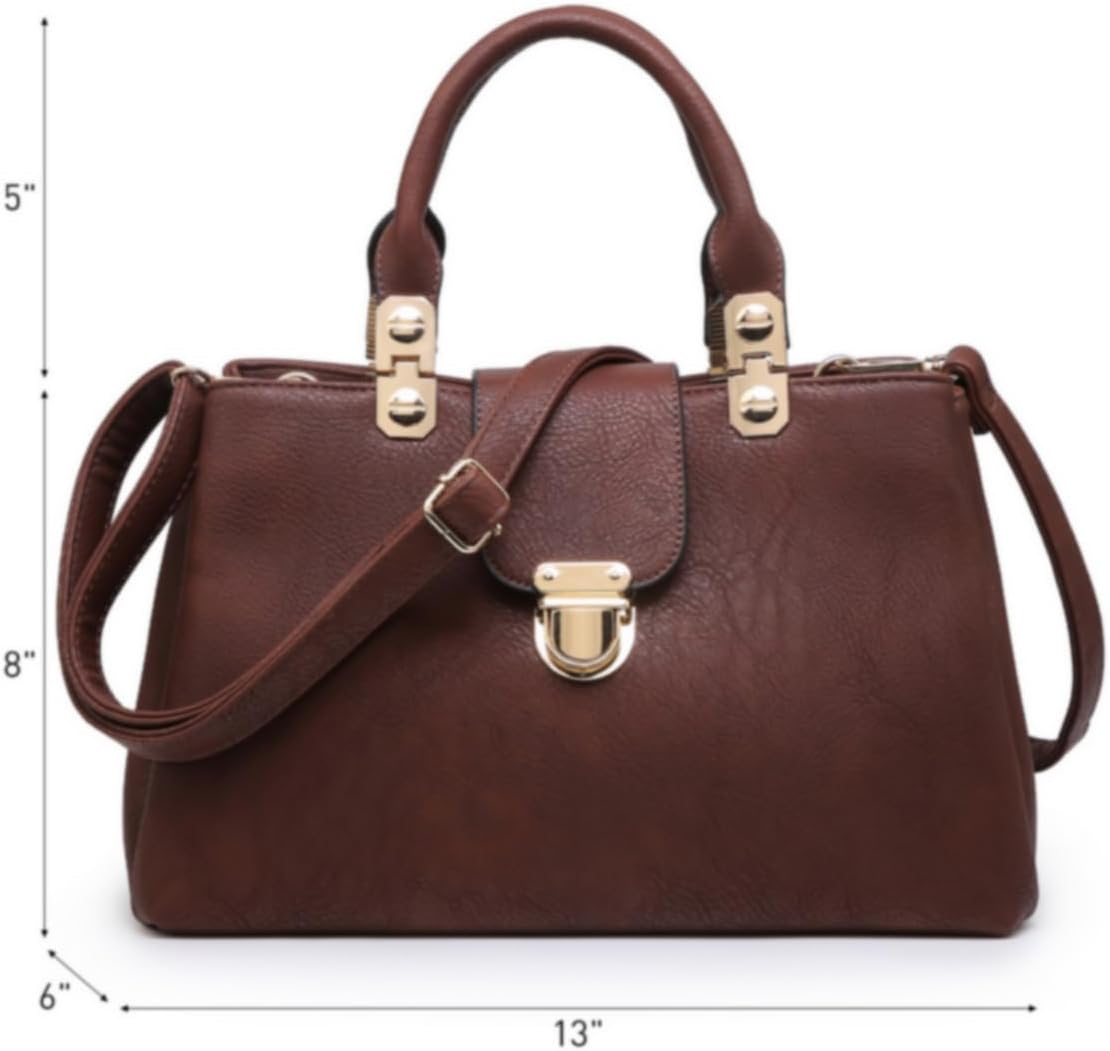 Women Satchel Handbags Top Handle Purse Medium Tote Bag Vegan Leather Shoulder Bag