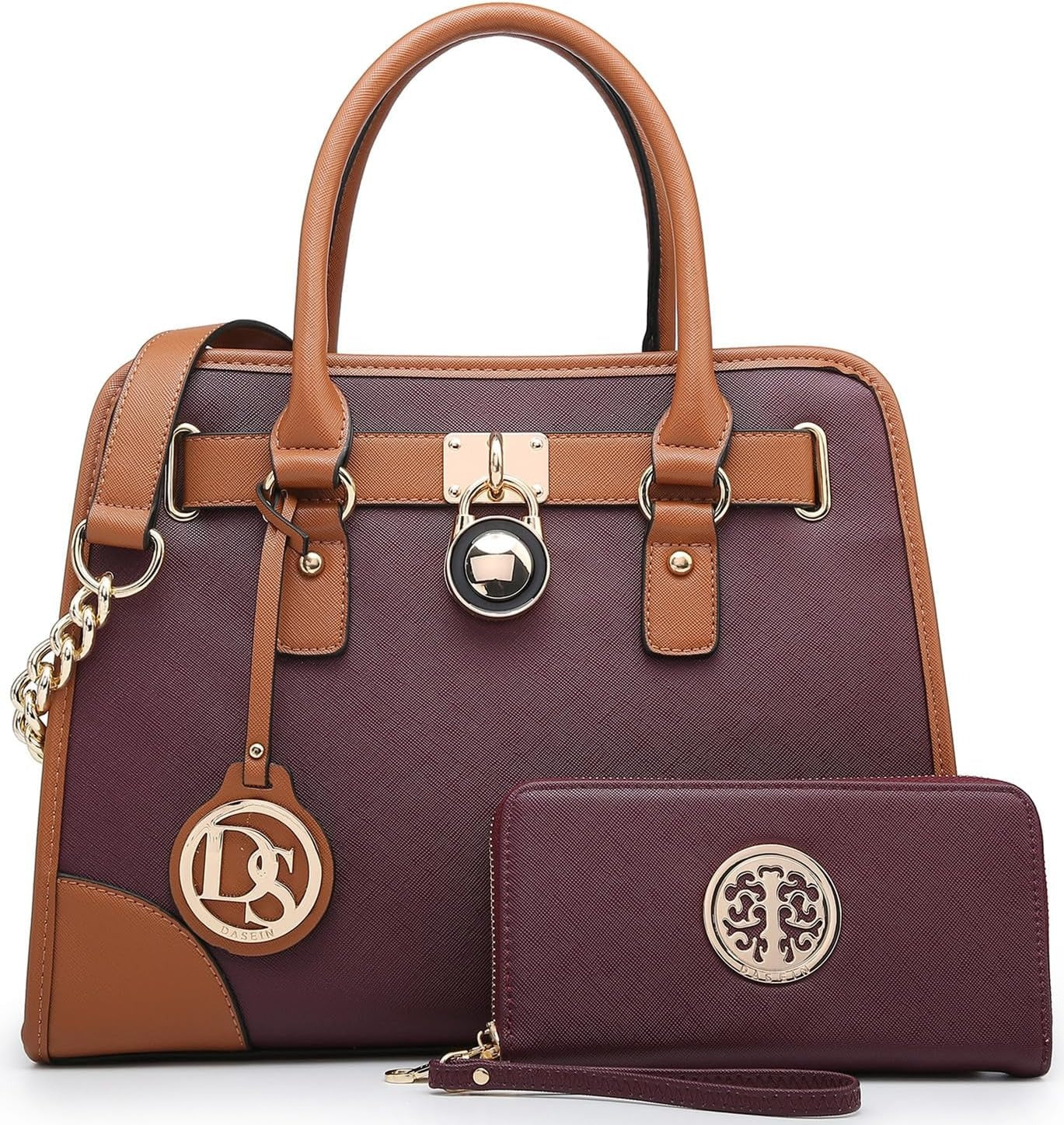 Women Handbags Top Handle Satchel Purse Shoulder Bag Hobo Bag Work Bag Set 2pcs
