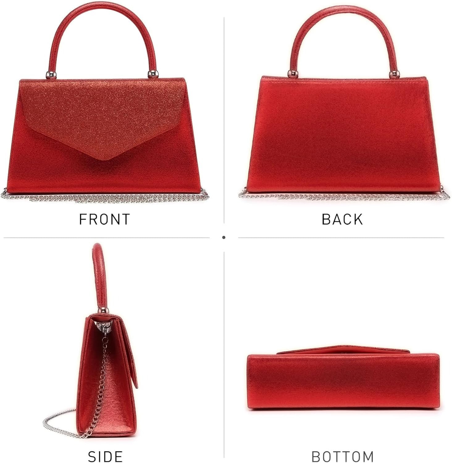 Women's Evening Bag Party Clutches Wedding Purses Cocktail Prom Handbags with Frosted Glittering