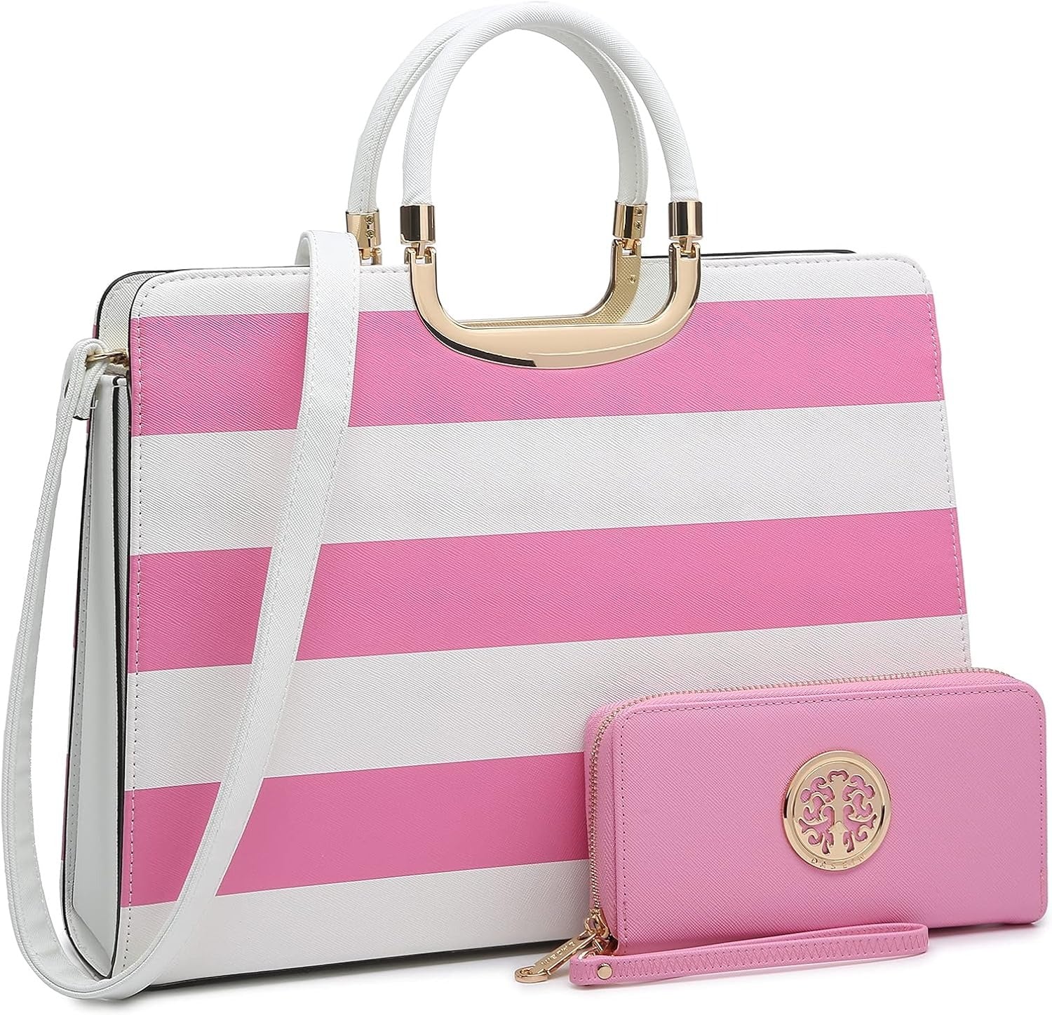 Womens Handbag Top Handle Shoulder Bag Tote Satchel Purse Work Bag with Matching Wallet