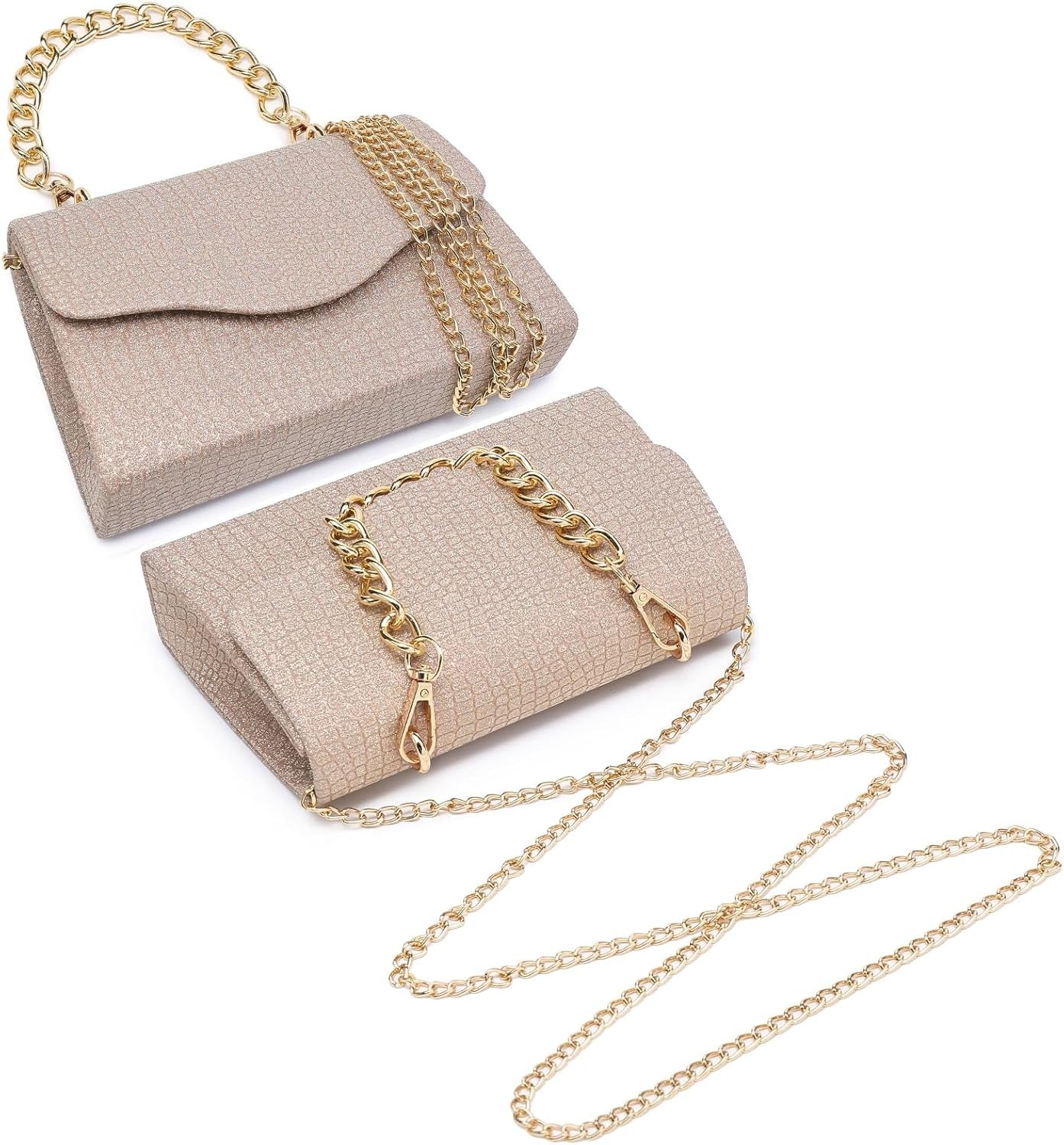 Women Sparkling Glitter Evening Handbag Top Handle Clutch Purse for Wedding Party Prom Cocktail Bridal