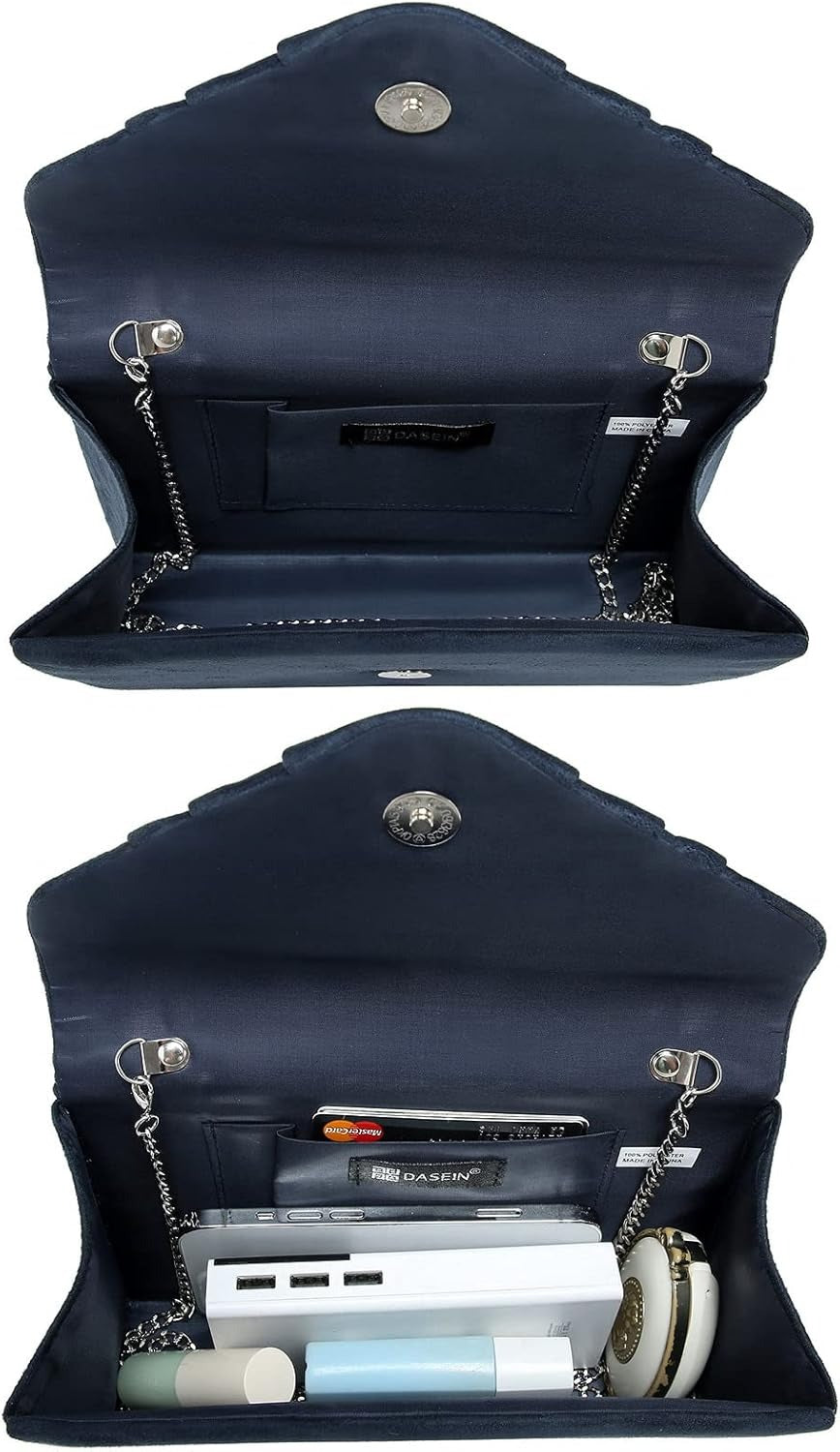 Women's Evening Bag Pleated Envelope Clutch Handbag Wedding Party Bridal Purse