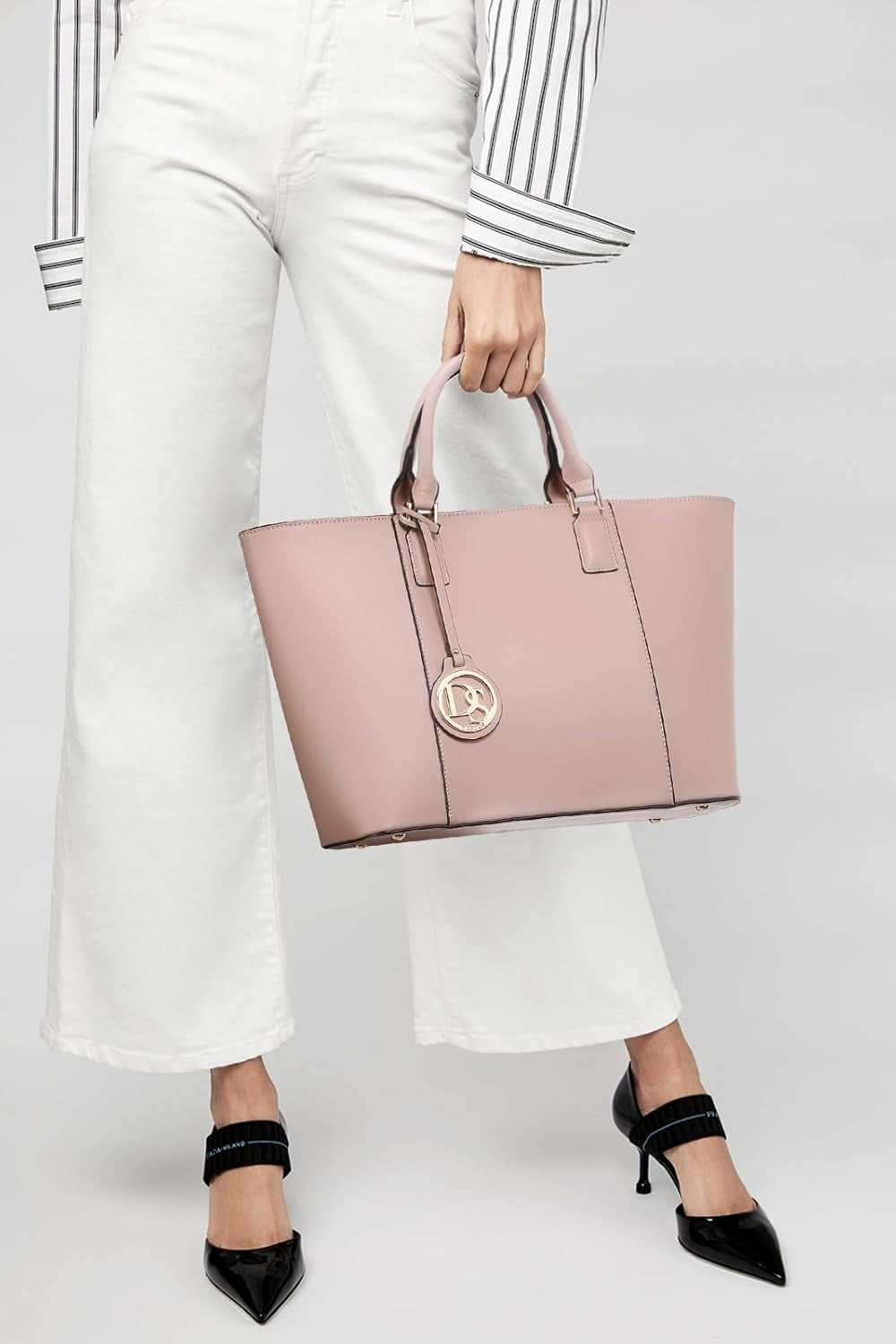 Women Satchel Purse Handbag Shoulder Bag Work Tote Bag with Matching Clutch