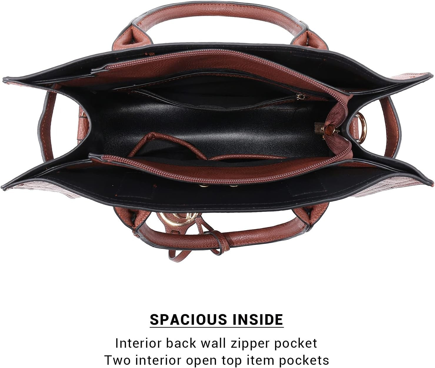 Women Satchel Purses Handbags Belted Top-handle Work Tote Shoulder Bags with Long Strap