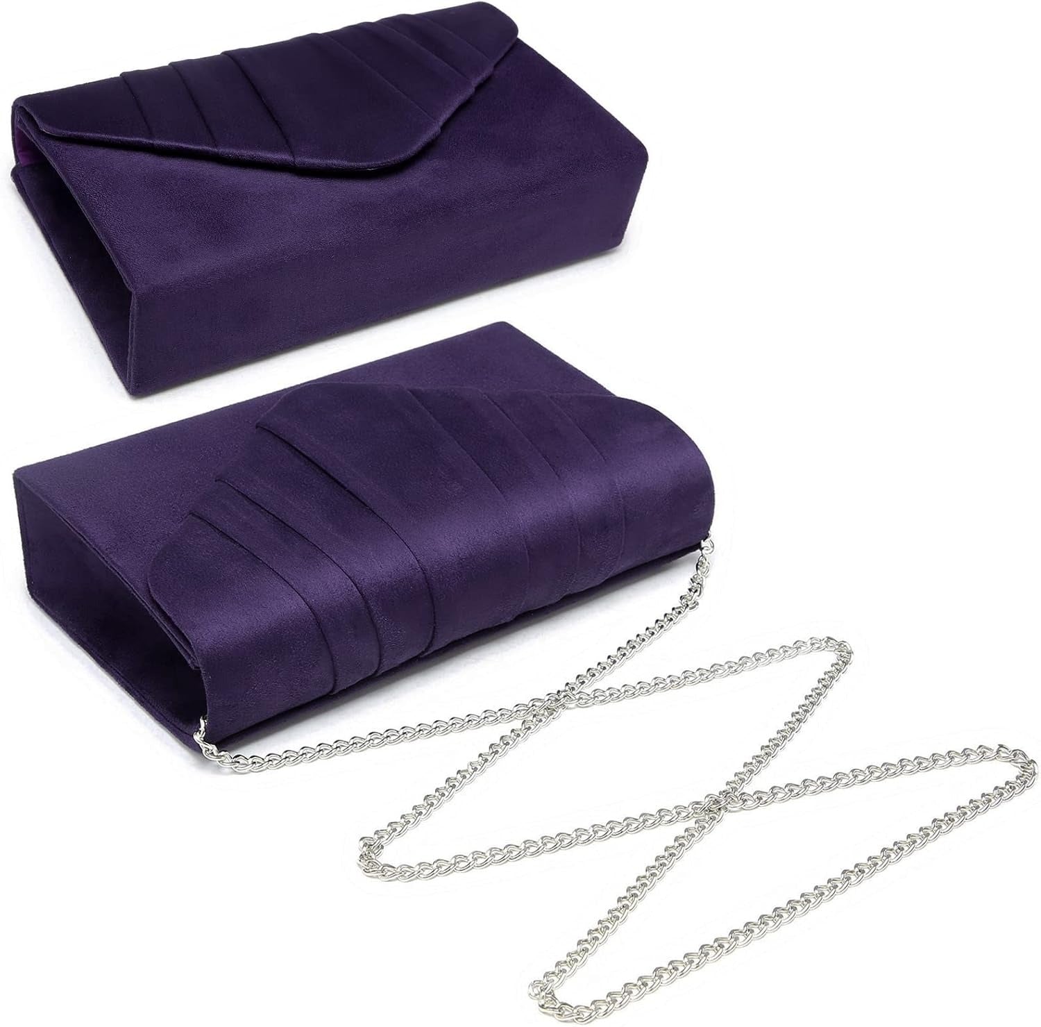 Women's Evening Bag Pleated Envelope Clutch Handbag Wedding Party Bridal Purse