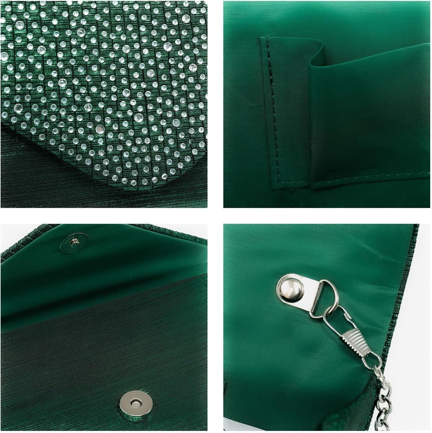 Ladies Frosted Satin Evening Clutch Purse Bag Crossbody Handbags Party Prom Wedding Envelope
