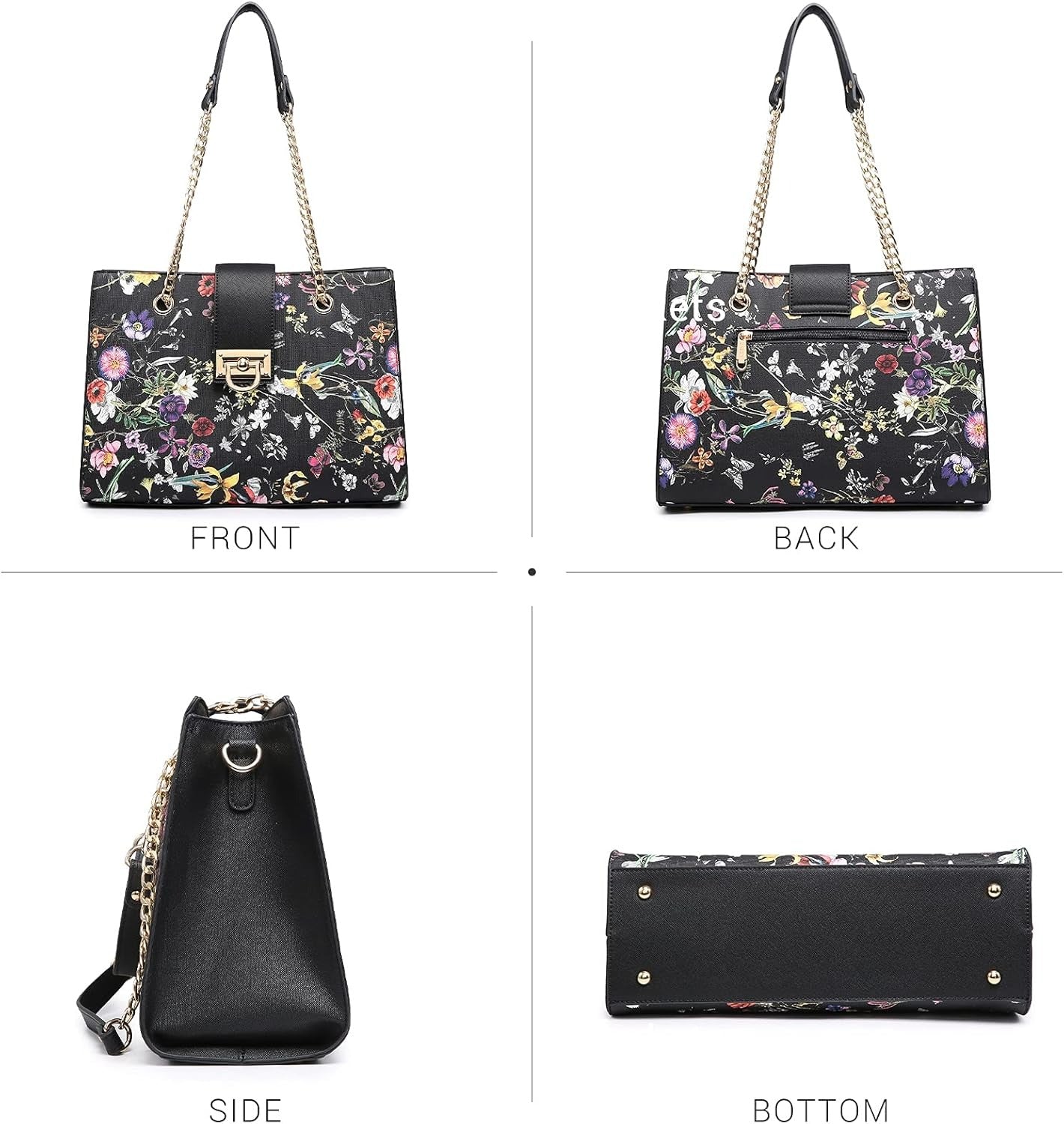 Leather Handbag Tote Hobo Bag for Women Shoulder Purse Top Handle Satchel Bag with Matching Clutch