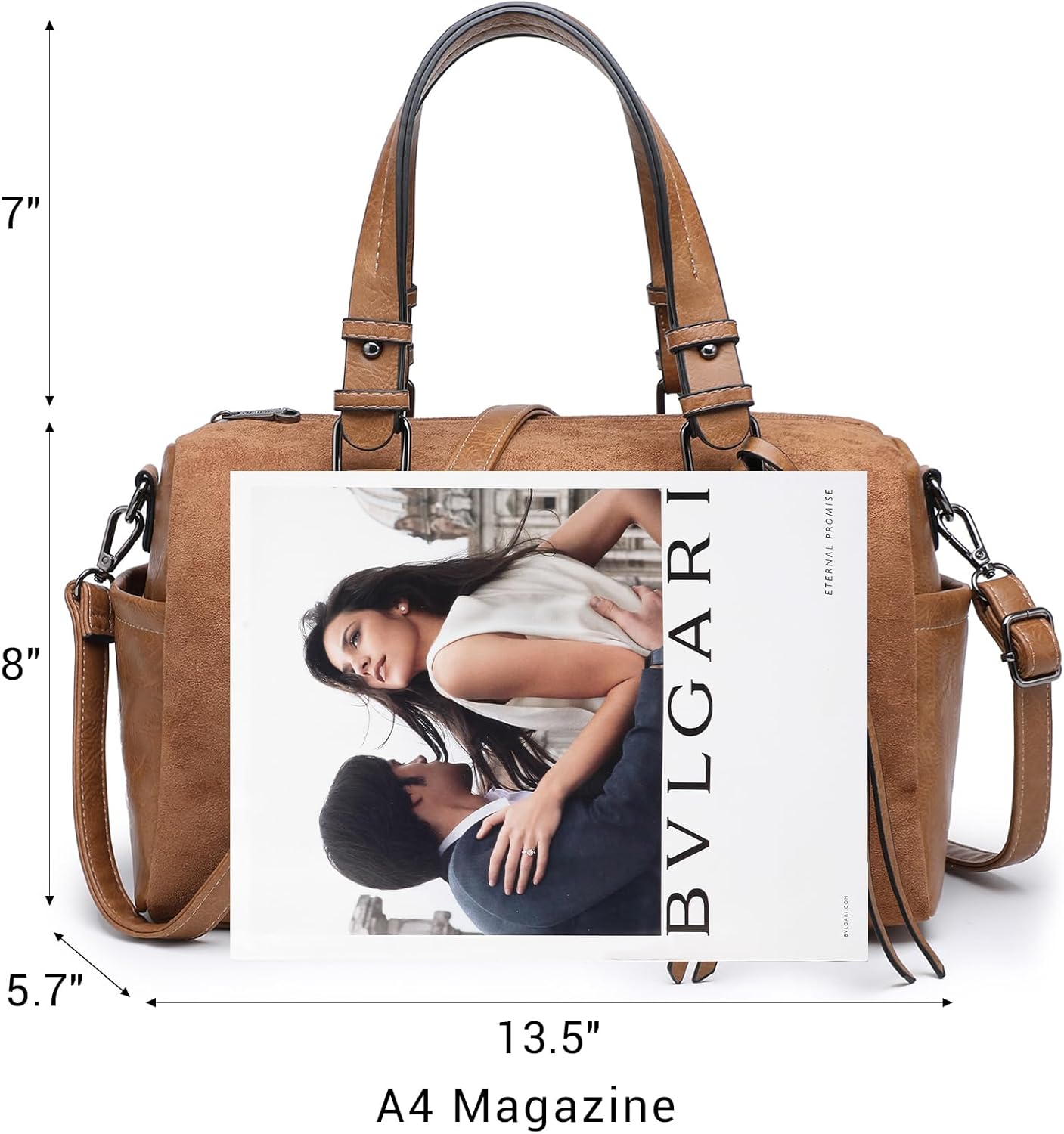 Women Suede Barrel Bags Large Hobo Top Handle Work Totes Satchel Handbags Shoulder Purse