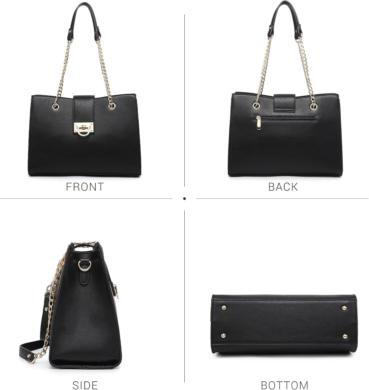 Leather Handbag Tote Hobo Bag for Women Shoulder Purse Top Handle Satchel Bag with Matching Clutch