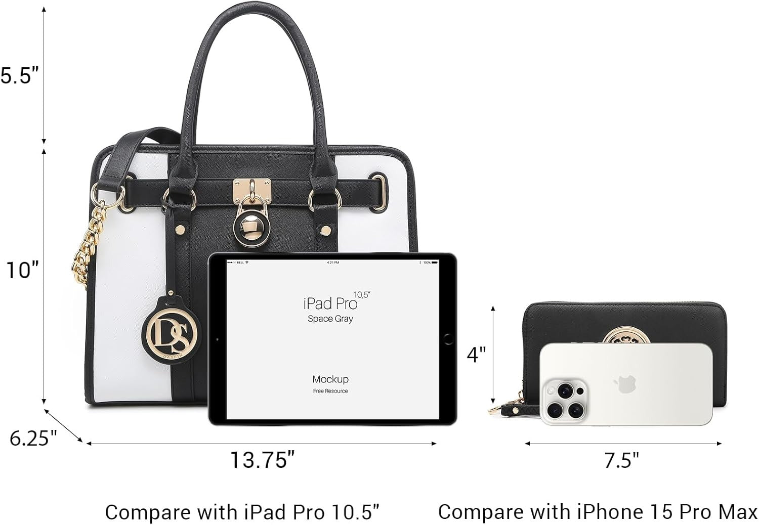 Handbags Purses Set for Women Top Handle Satchel Shoulder Bags Large Work Tote Bag with Matching Wallet