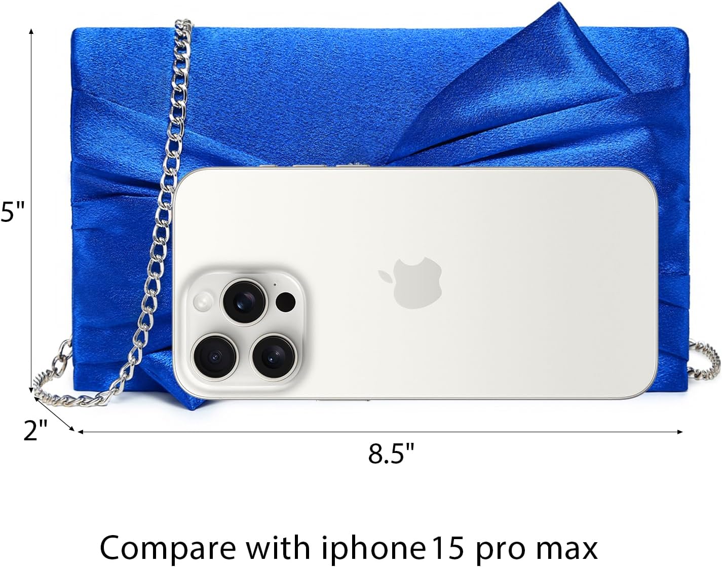 Women Elegant Satin Bow Flap Evening Bag Rhinestone Clutch Purse Handbag Formal/Wedding/Prom/Party