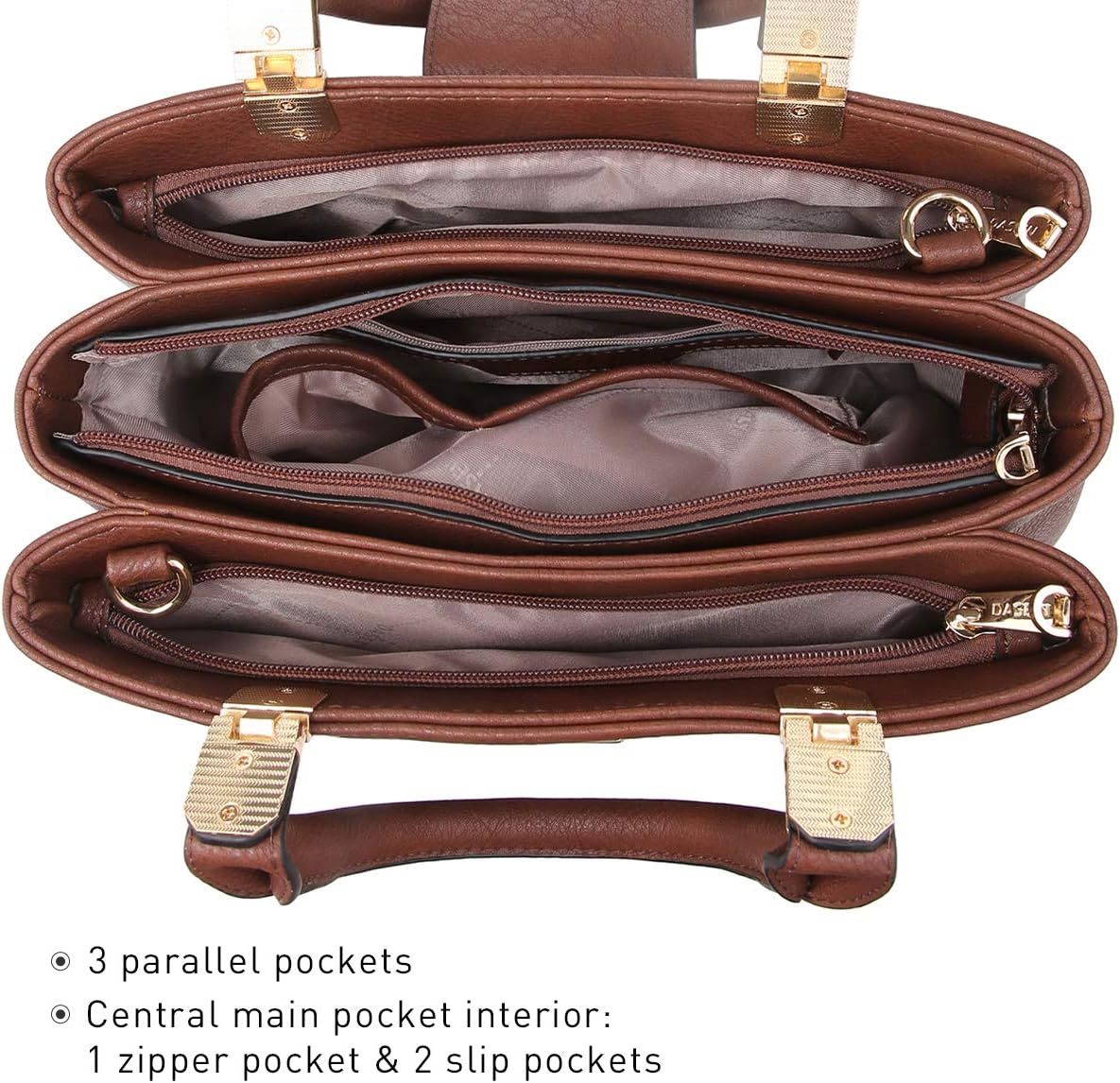 Women Satchel Handbags Top Handle Purse Medium Tote Bag Vegan Leather Shoulder Bag