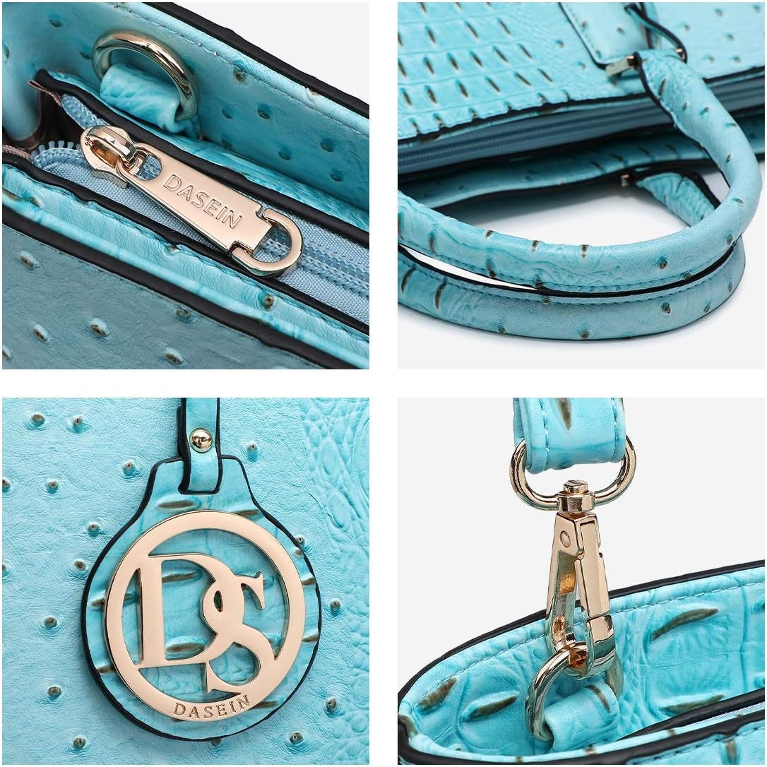 Women Satchel Purse Handbag Shoulder Bag Work Tote Bag with Matching Clutch