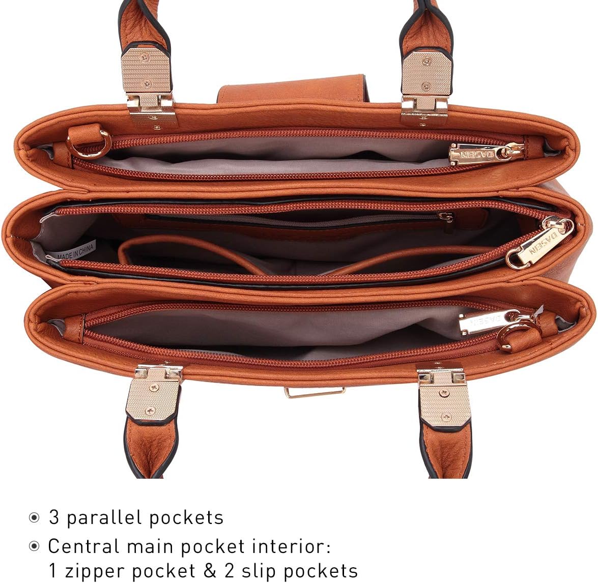 Women Satchel Handbags Top Handle Purse Medium Tote Bag Vegan Leather Shoulder Bag