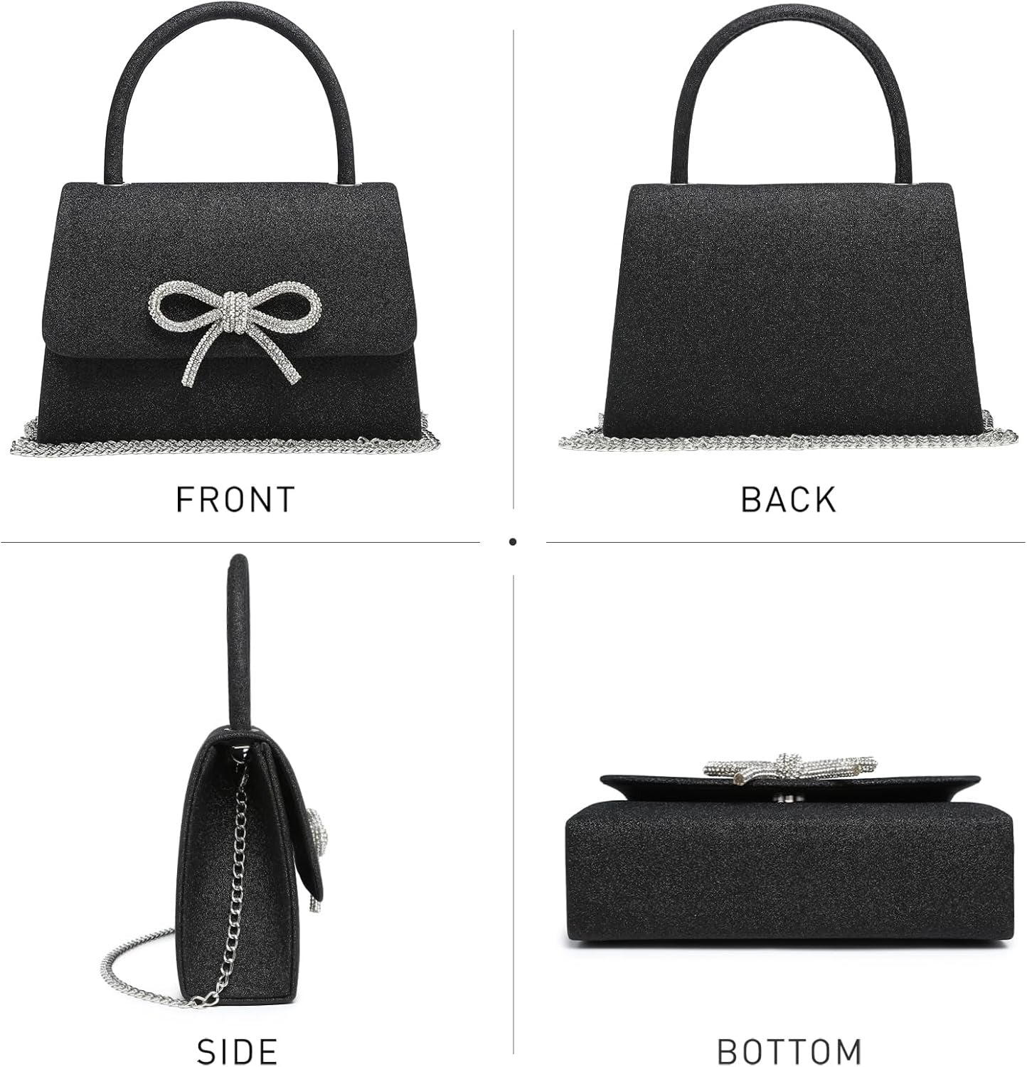 Women's Evening Bag Party Clutches Wedding Purses Cocktail Prom Handbags with Frosted Glittering