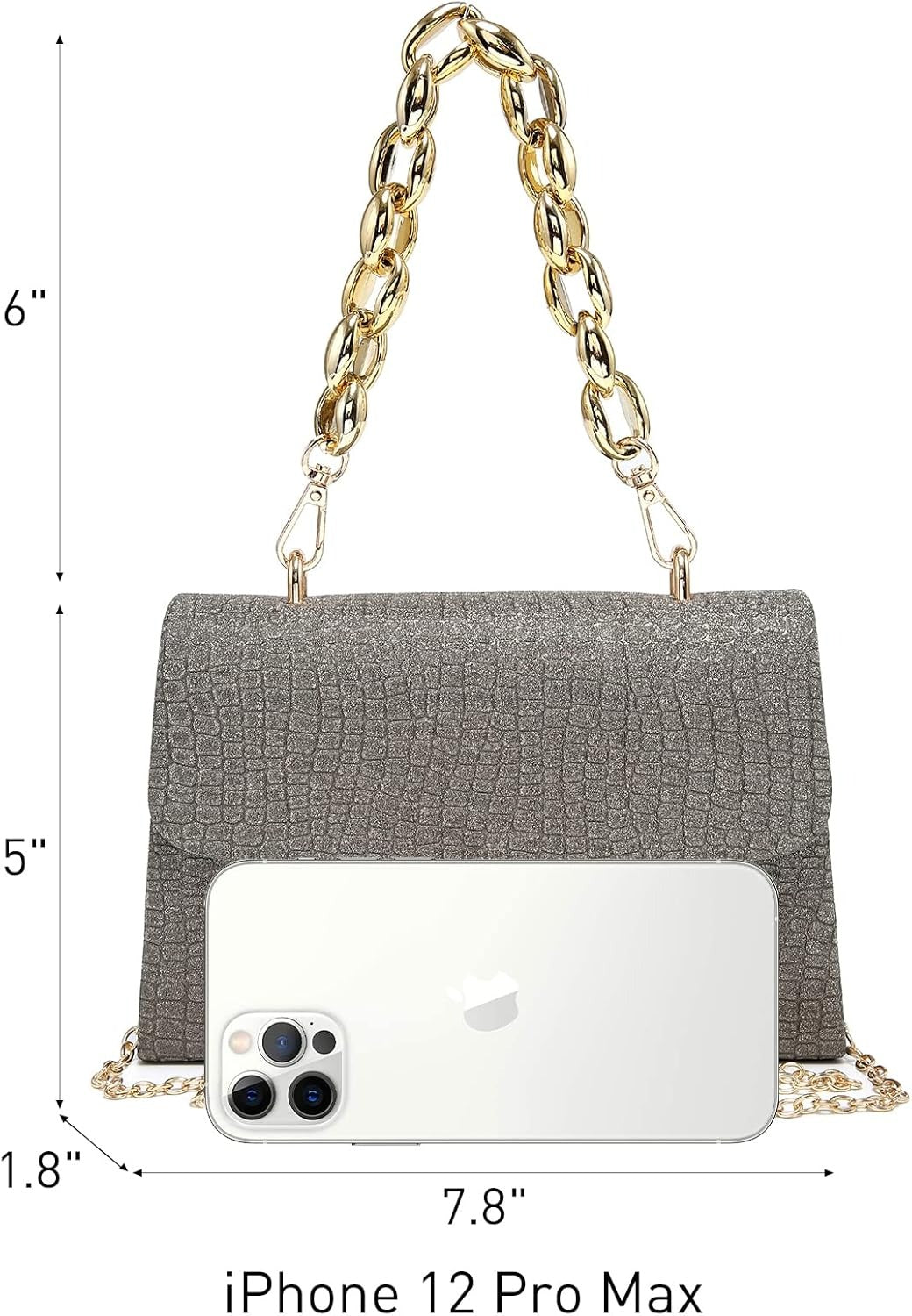 Women Sparkling Glitter Evening Handbag Top Handle Clutch Purse for Wedding Party Prom Cocktail Bridal