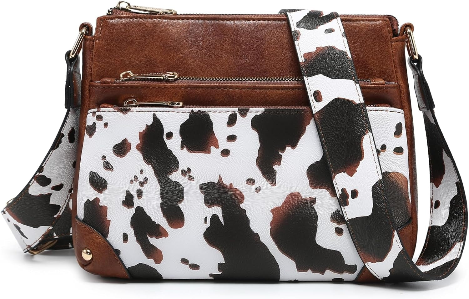 Crossbody Purses for Women Trendy Multi Pockets Shoulder Bag Medium Handbags with Guitar Strap