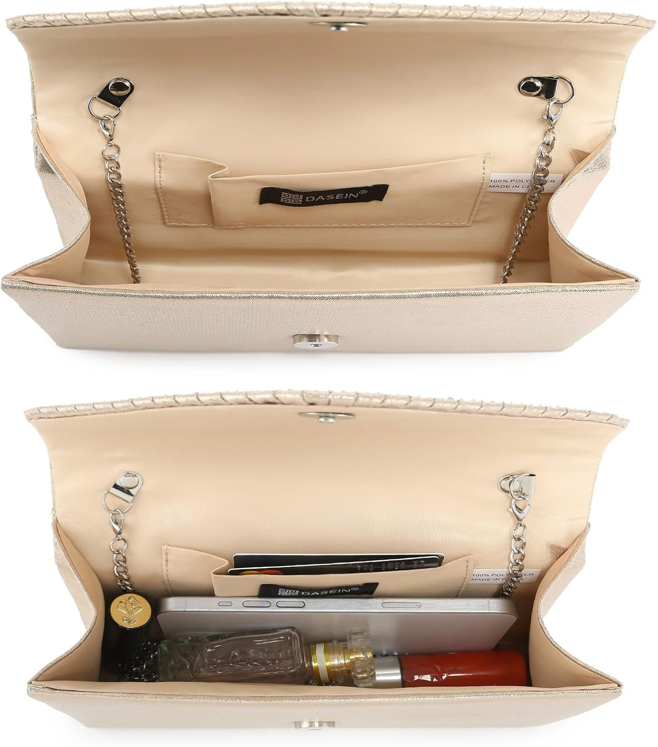 Ladies Frosted Satin Evening Clutch Purse Bag Crossbody Handbags Party Prom Wedding Envelope