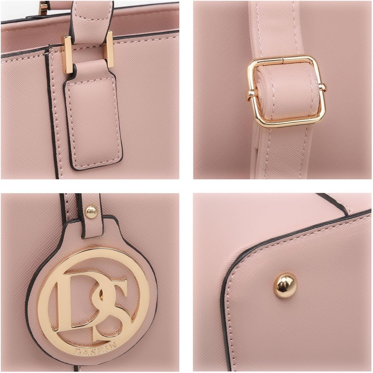 Women Satchel Purse Handbag Shoulder Bag Work Tote Bag with Matching Clutch