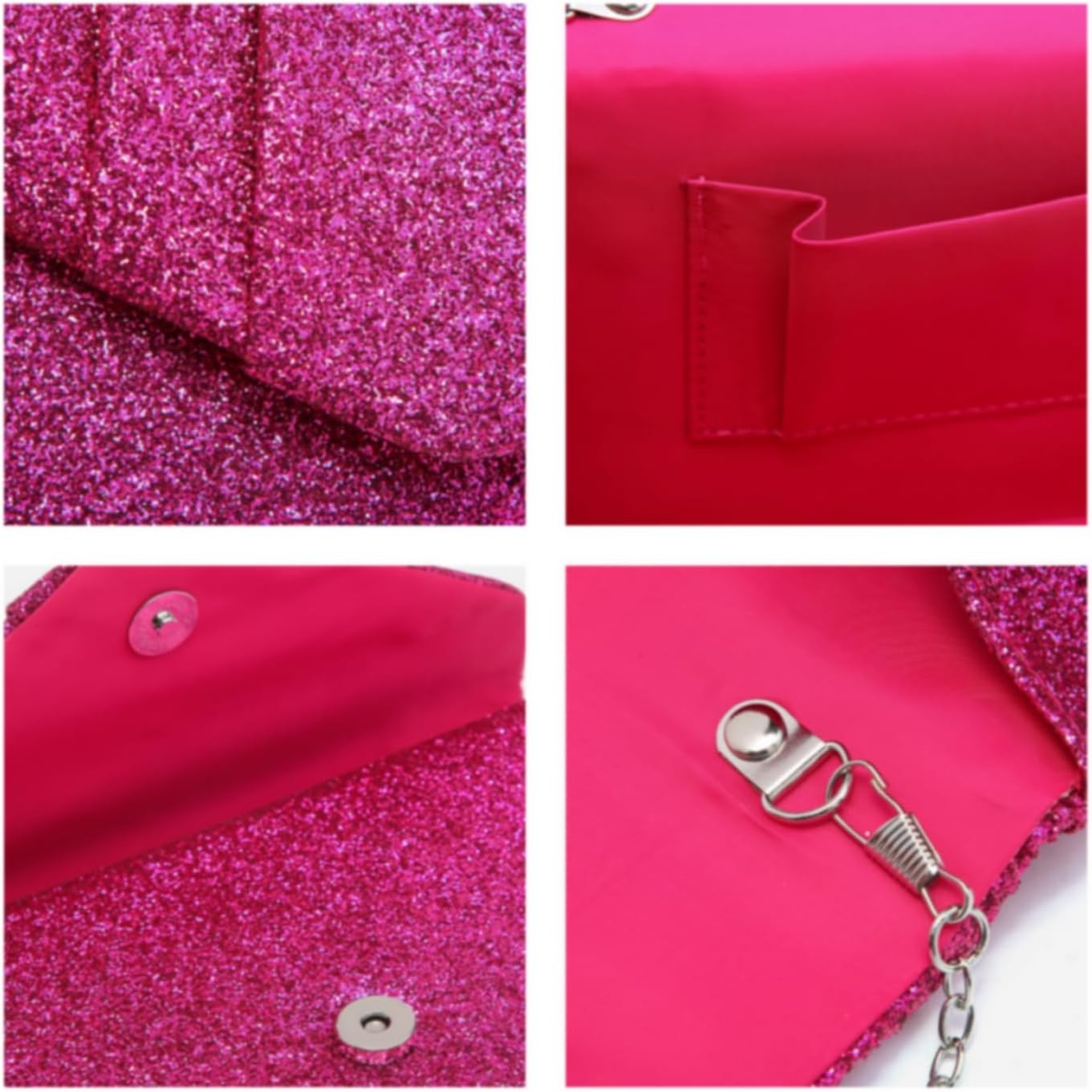 Women's Evening Bag Pleated Envelope Clutch Handbag Wedding Party Bridal Purse