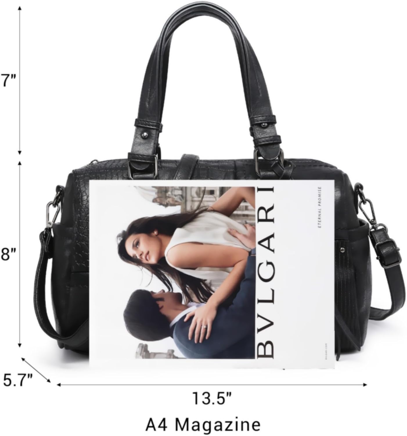 Women Soft Vegan Leather Barrel Bags Large Hobo Top Handle Work Totes Satchel Handbags Shoulder Purse