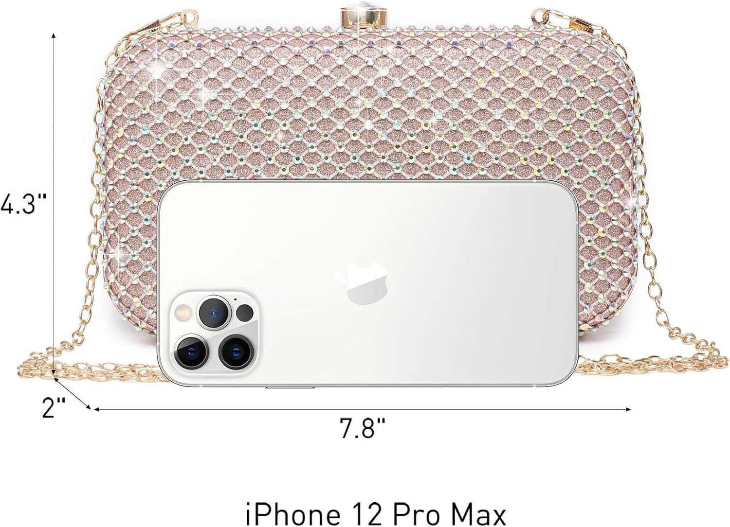 Womens Rhinestone Clutch Purse Sparkling Evening Bag with Crystal Clasp for Formal Prom Party Wedding